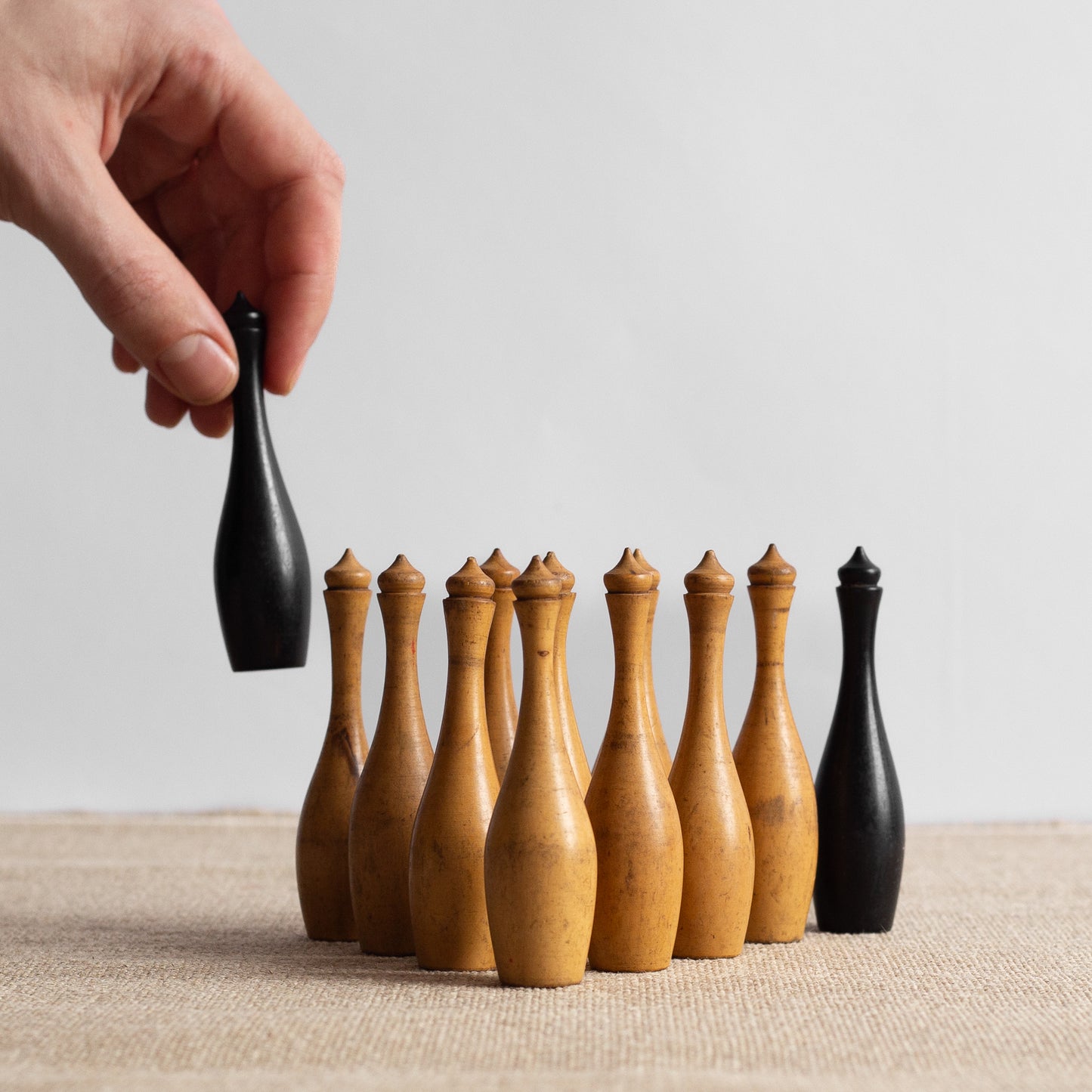 Set of Edwardian Table Skittles, England. Early 1900's.