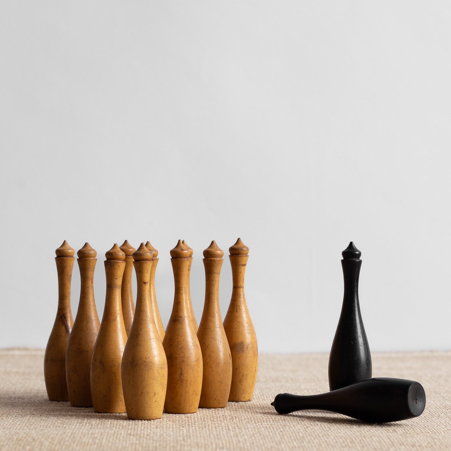 Set of Edwardian Table Skittles, England. Early 1900's.