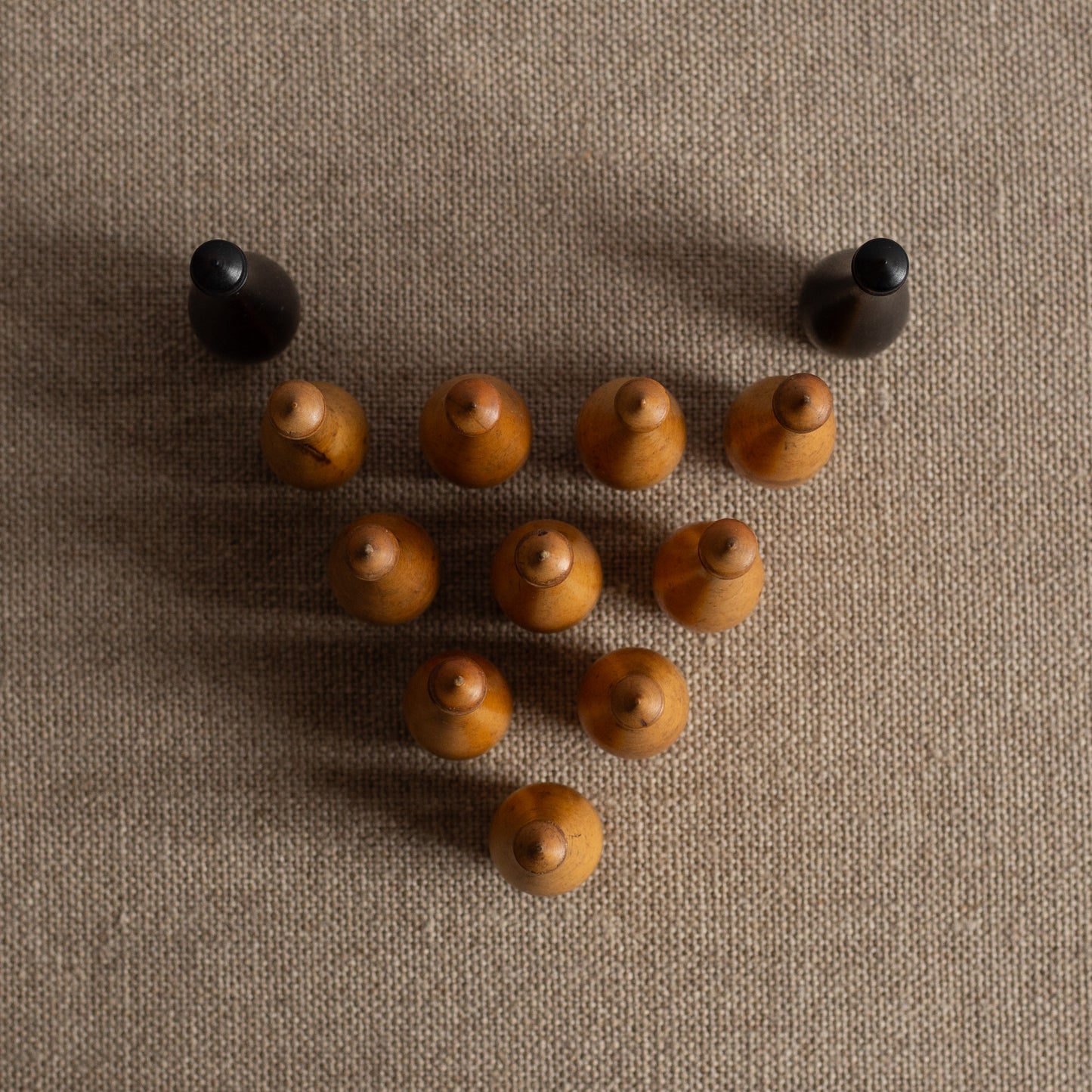 Set of Edwardian Table Skittles, England. Early 1900's.