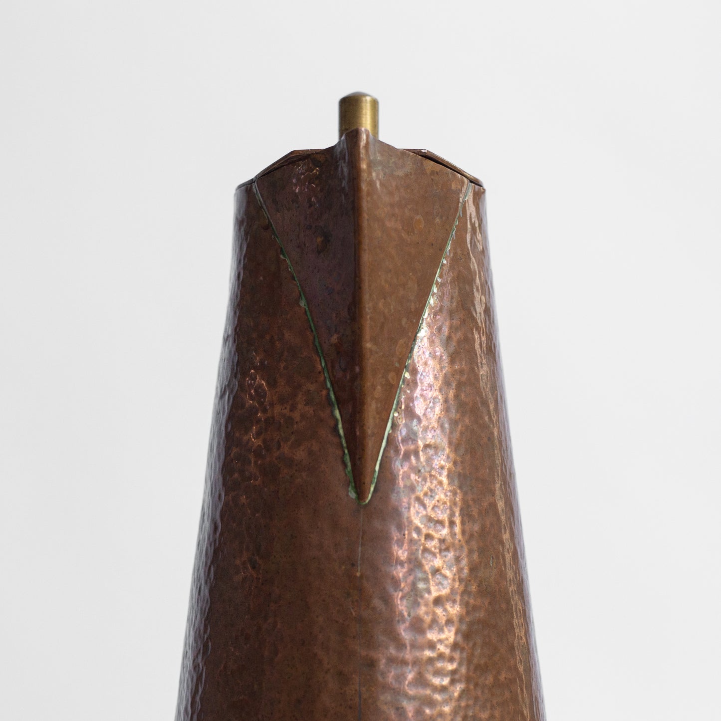 Unique Arts and Crafts copper lidded pitcher, England. Early 20th Century.