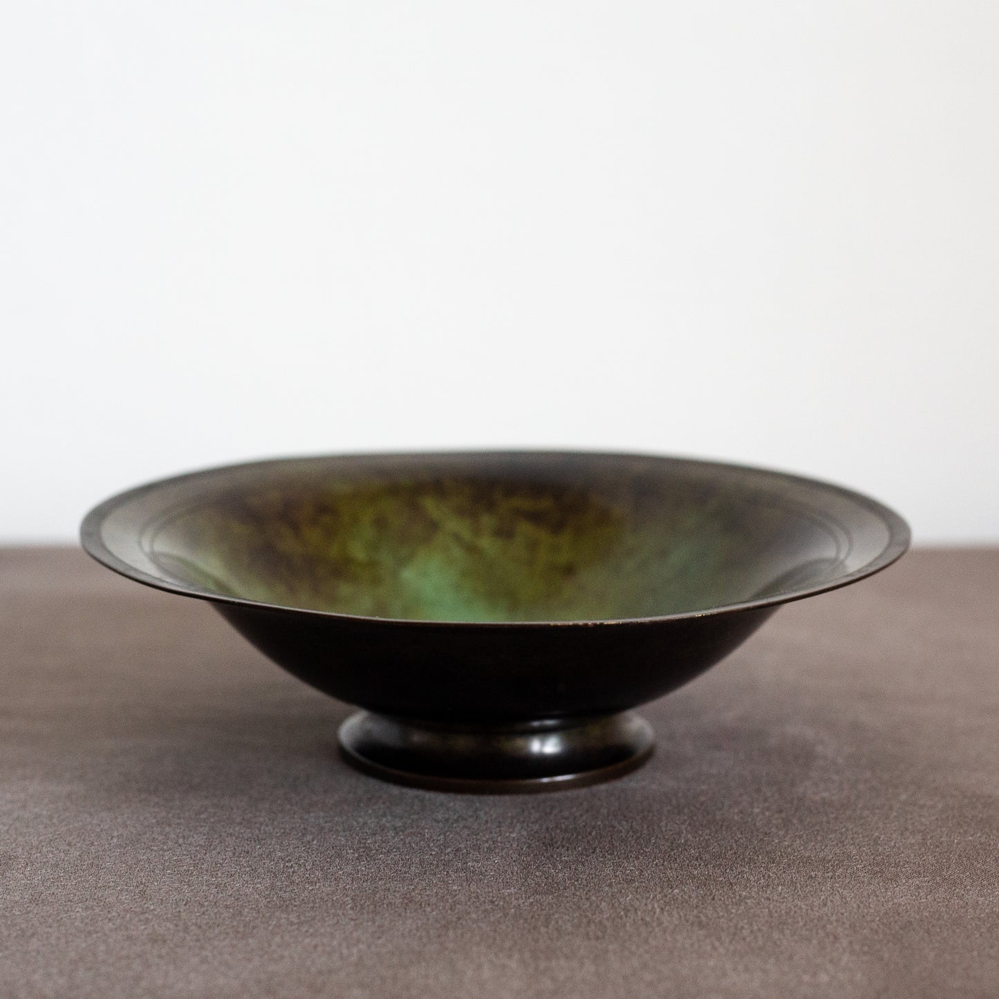 Diskometal Footed Bowl, Just Andersen, Just Andersen Bronze, Denmark. 1930’s.