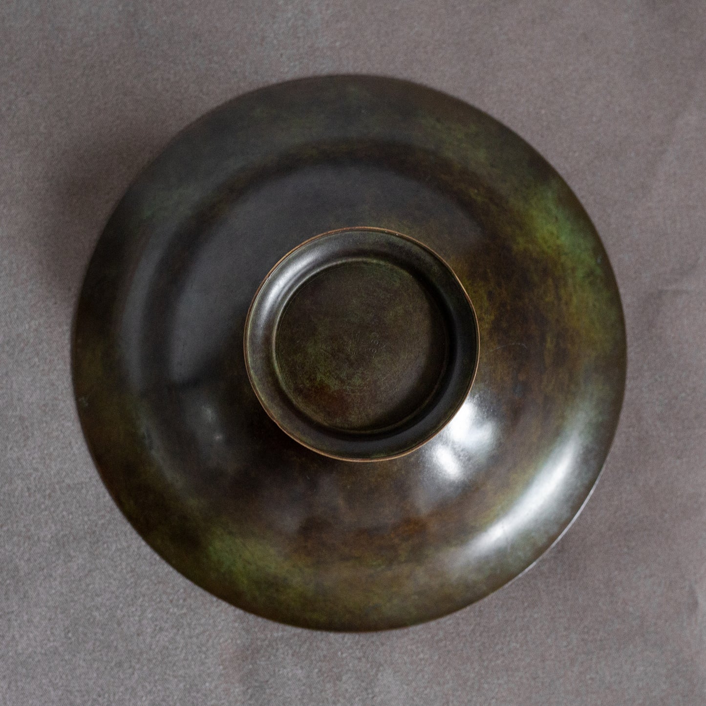 Diskometal Footed Bowl, Just Andersen, Just Andersen Bronze, Denmark. 1930’s.