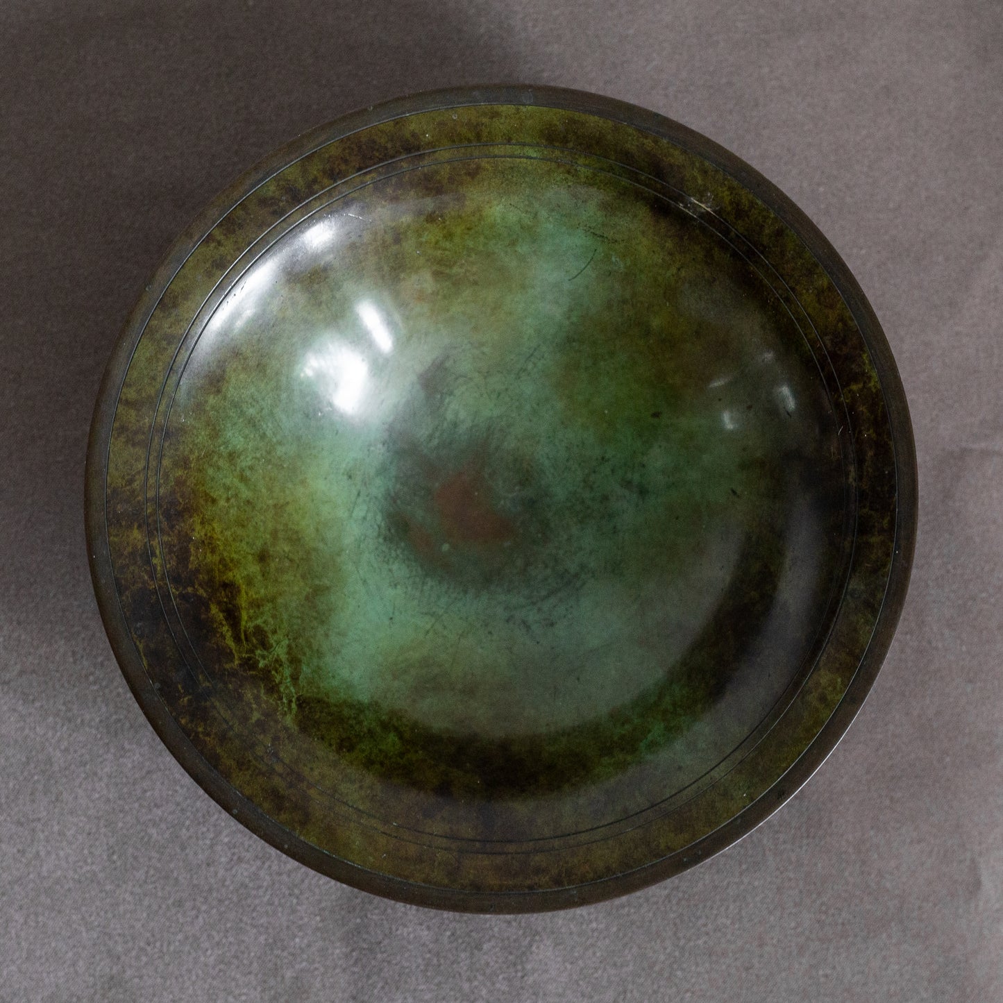 Diskometal Footed Bowl, Just Andersen, Just Andersen Bronze, Denmark. 1930’s.