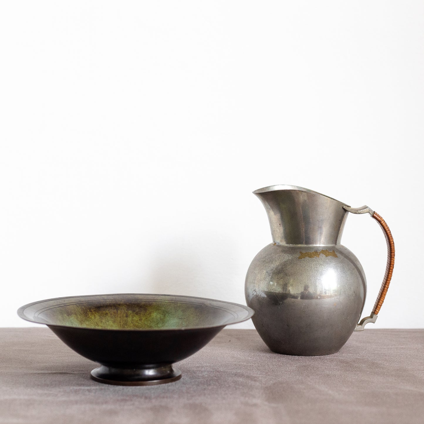 Diskometal Footed Bowl, Just Andersen, Just Andersen Bronze, Denmark. 1930’s.