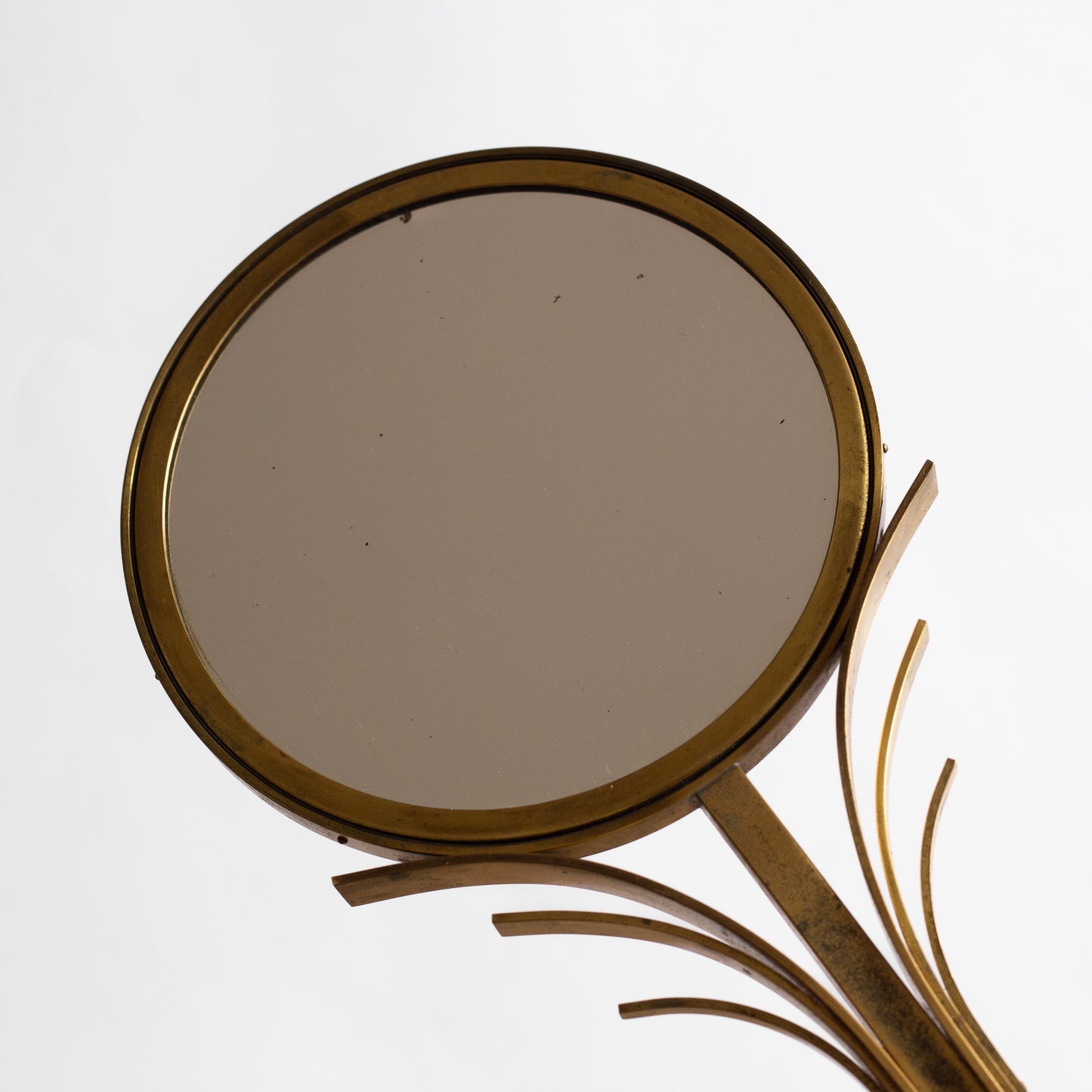 Brass Hand Mirror, Ivar Åhlenius Björk, Ystad Metall, Sweden. 1920's.