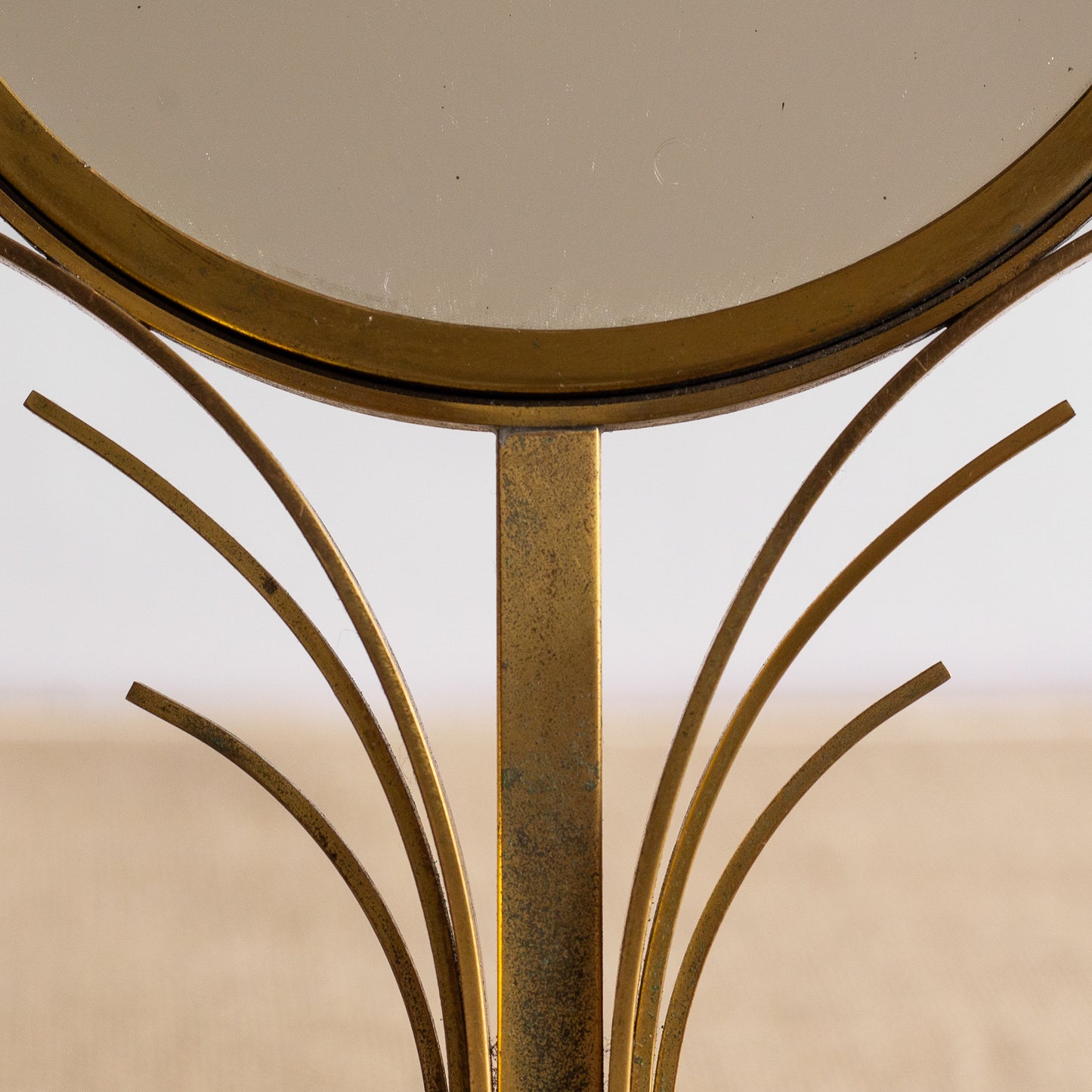 Brass Hand Mirror, Ivar Åhlenius Björk, Ystad Metall, Sweden. 1920's.
