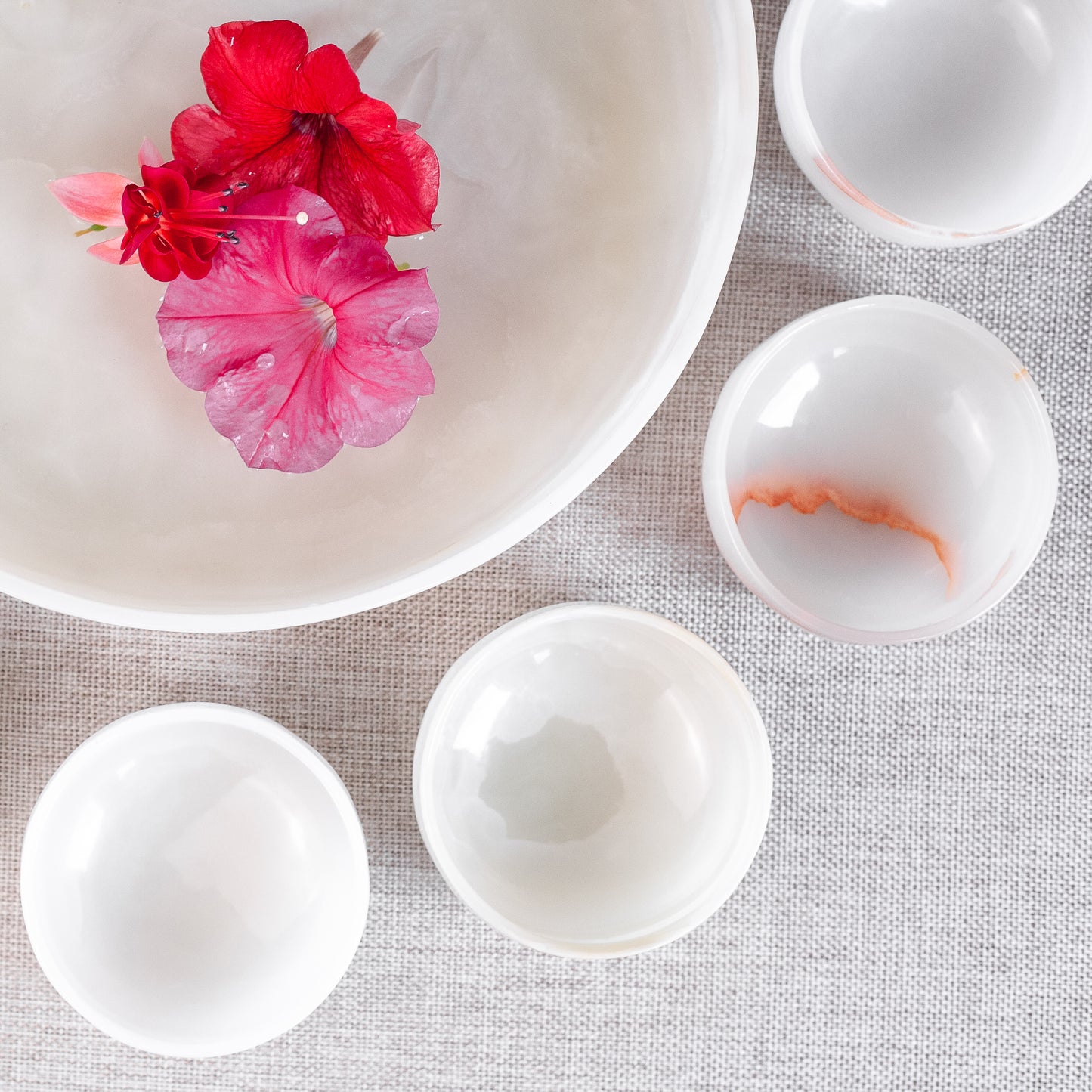 Set of ten alabaster bowls, Tanzania. 1980’s.