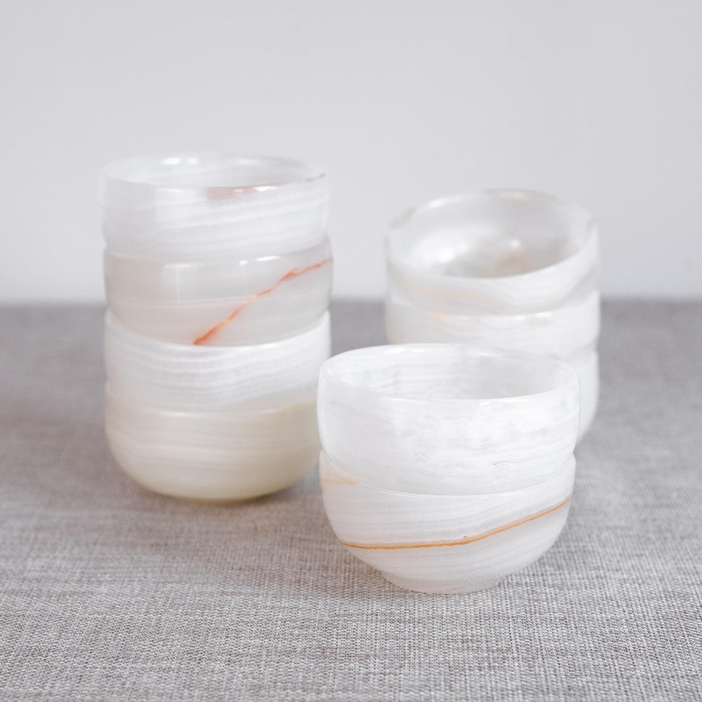 Set of ten alabaster bowls, Tanzania. 1980’s.