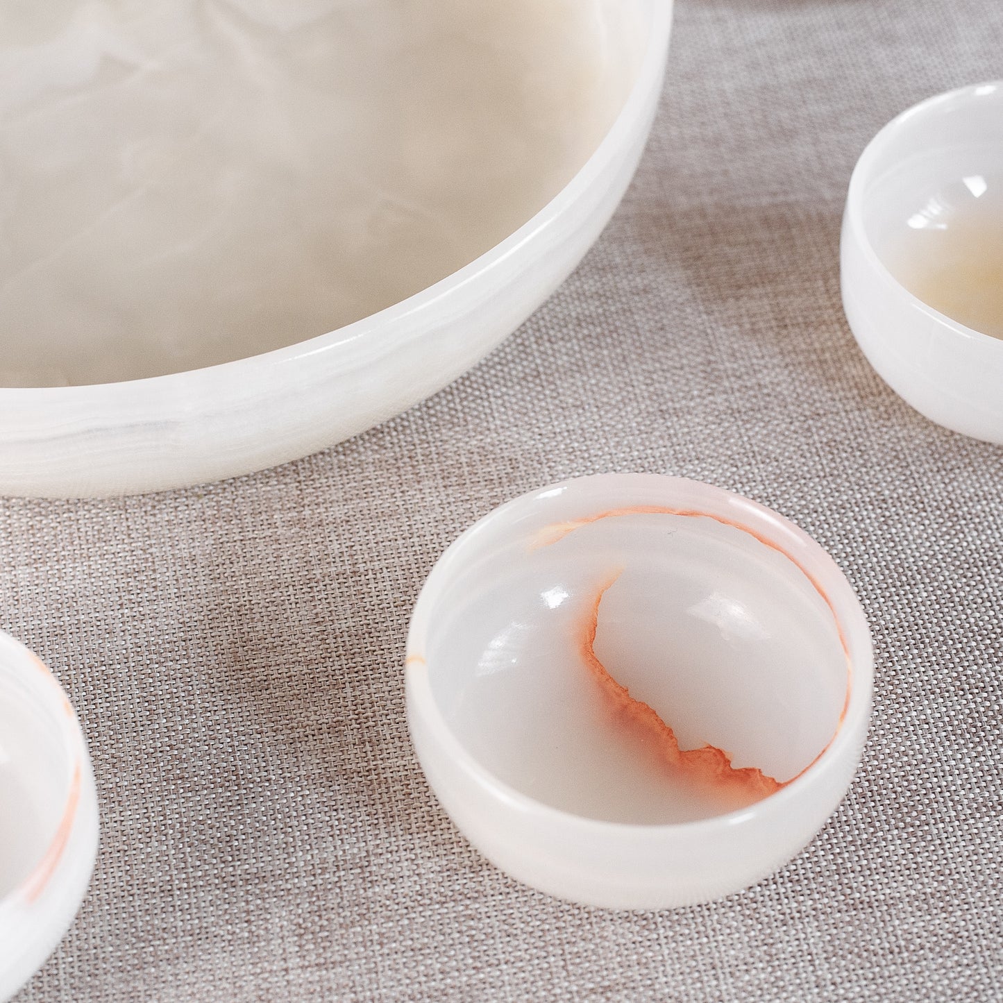 Set of ten alabaster bowls, Tanzania. 1980’s.