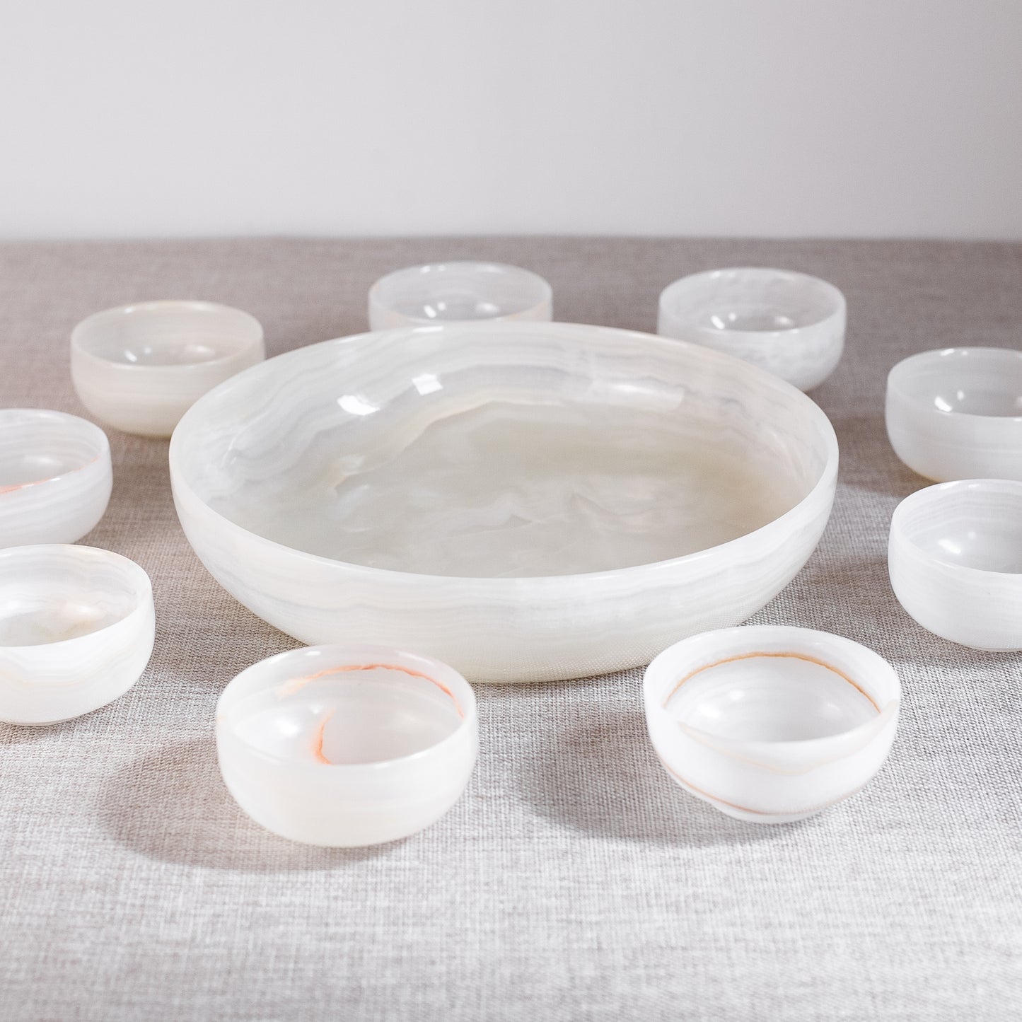 Set of ten alabaster bowls, Tanzania. 1980’s.