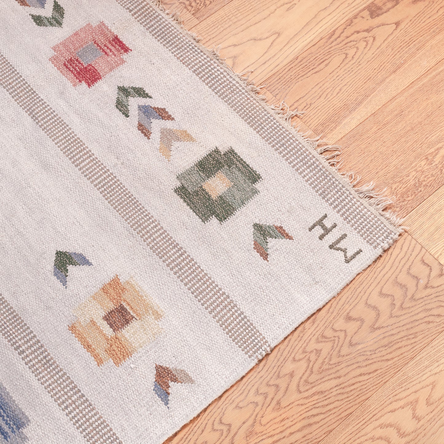 Rug, signed MH, Sweden. 1950’s.