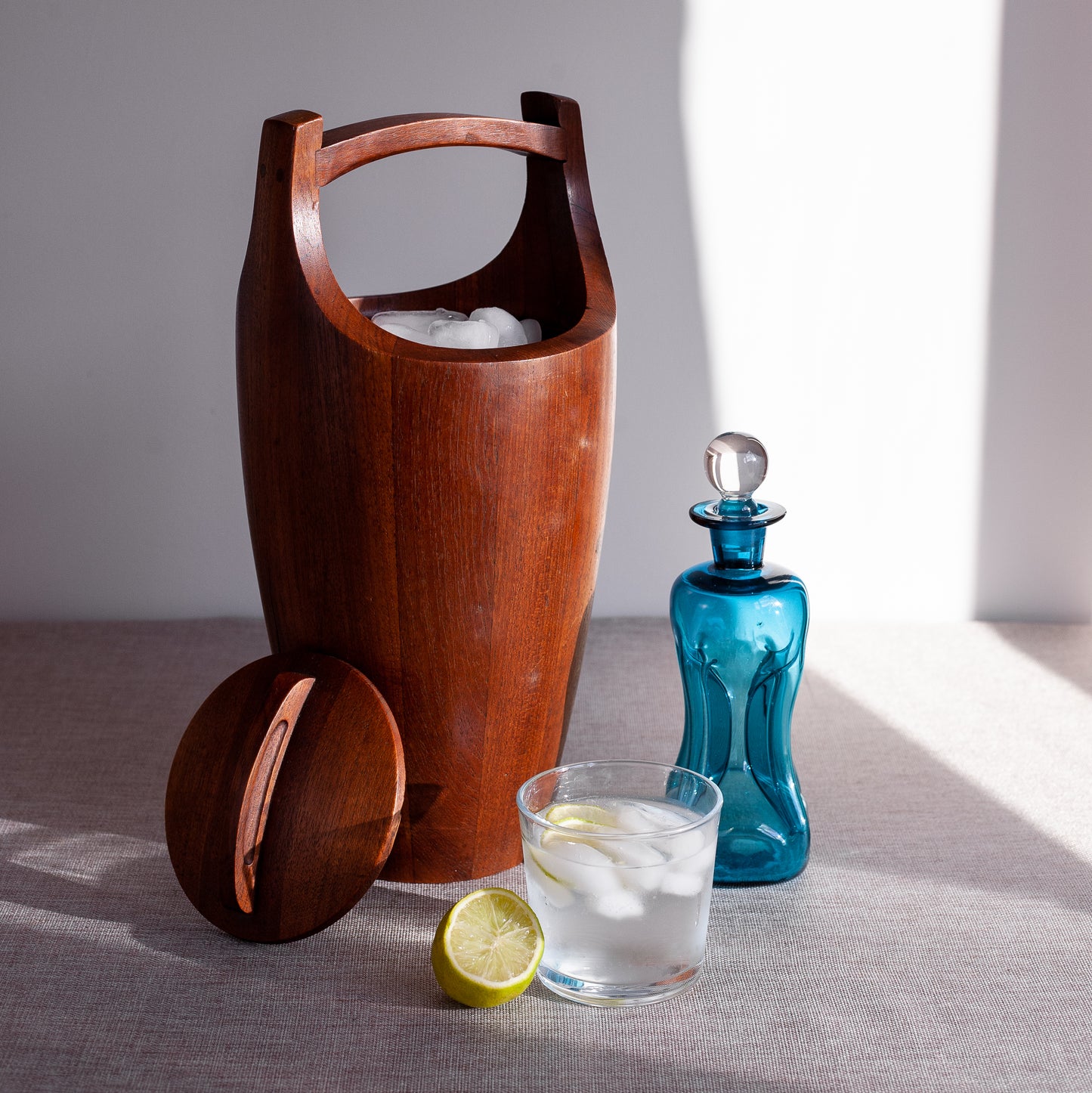 Early staved teak ice bucket, Jens Quistgaard, Dansk Designs, Denmark. 1950's.