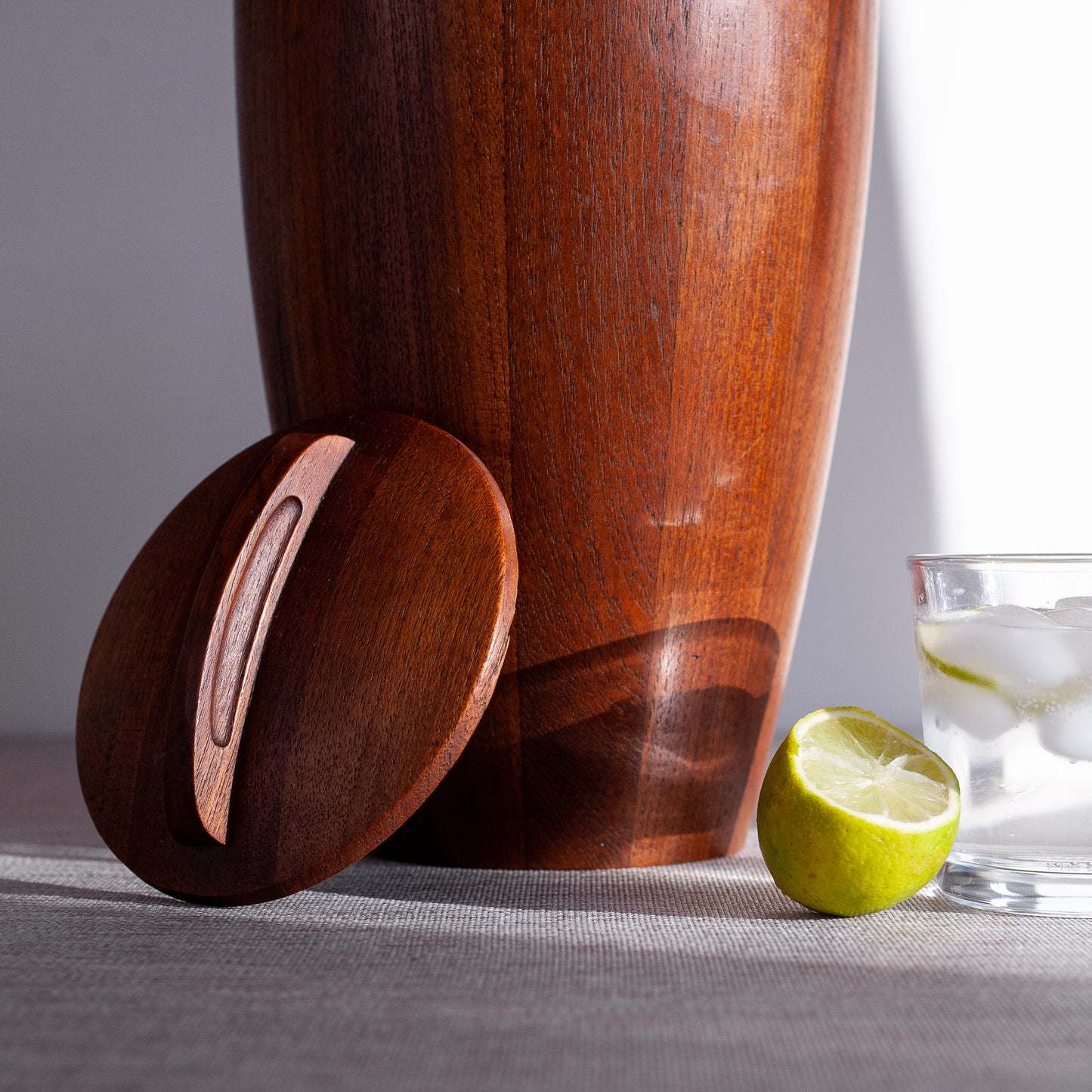 Early staved teak ice bucket, Jens Quistgaard, Dansk Designs, Denmark. 1950's.