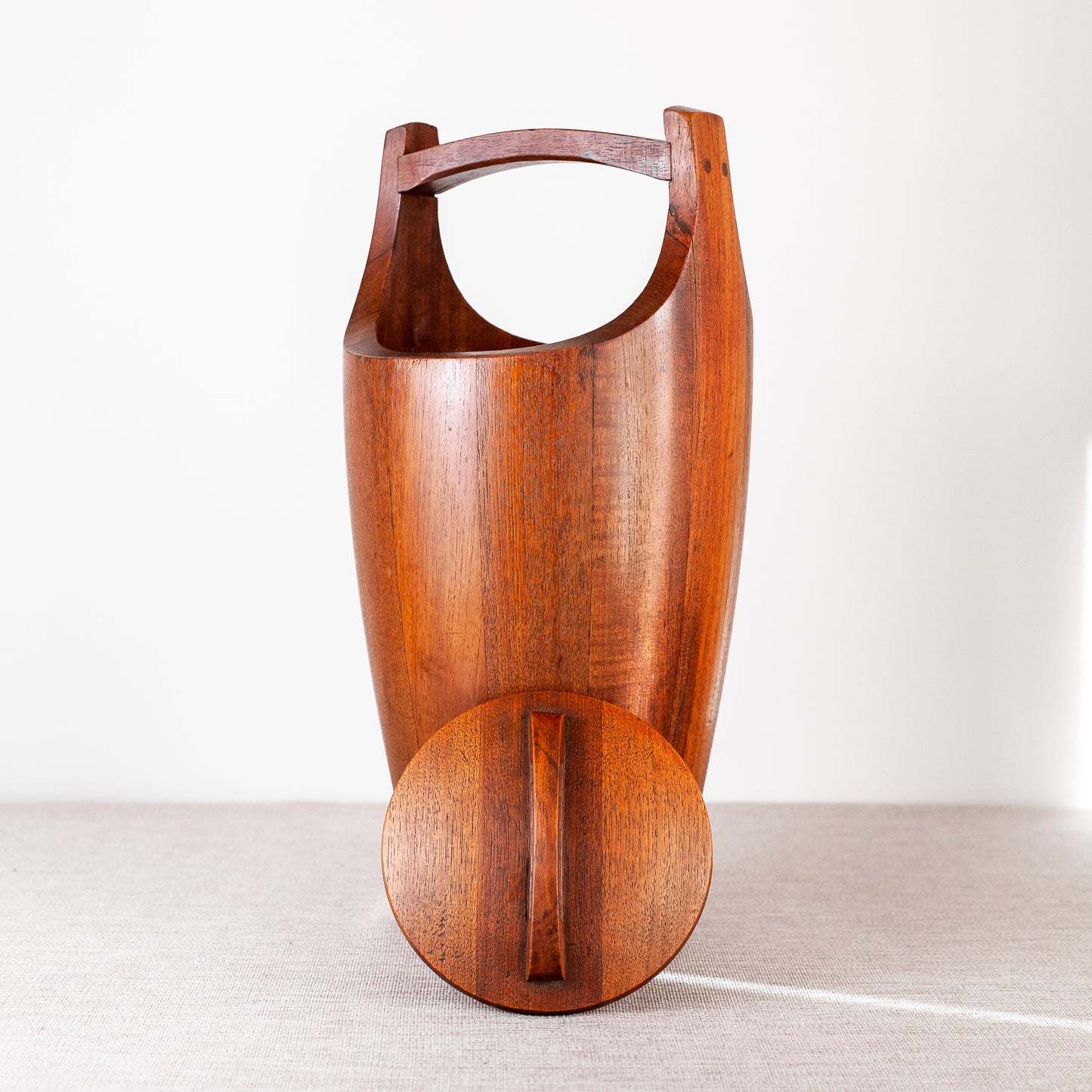 Early staved teak ice bucket, Jens Quistgaard, Dansk Designs, Denmark. 1950's.