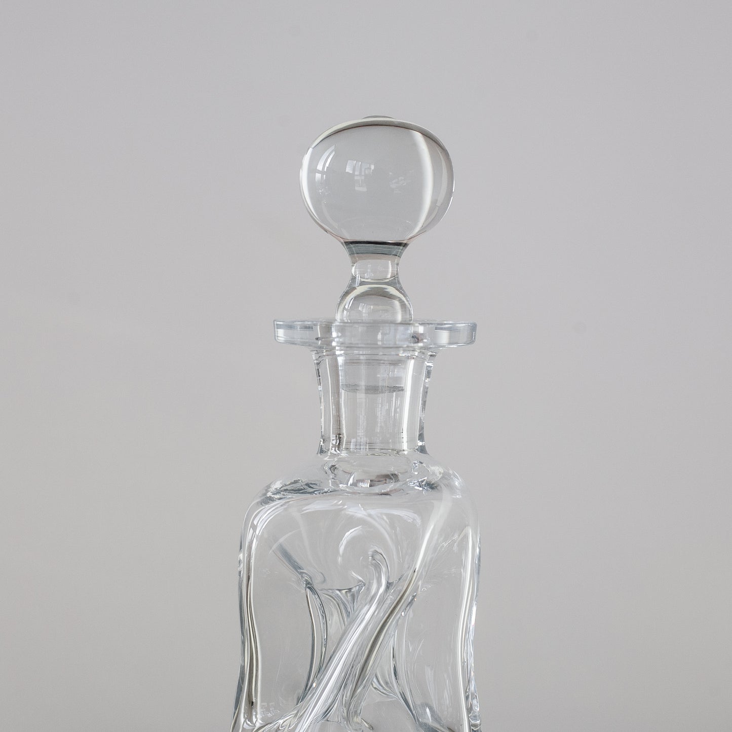 Rare ‘Gourgelette’ Kluk Kluk decanter, Jacob Bang, Holmegaard, Denmark. 1960’s.