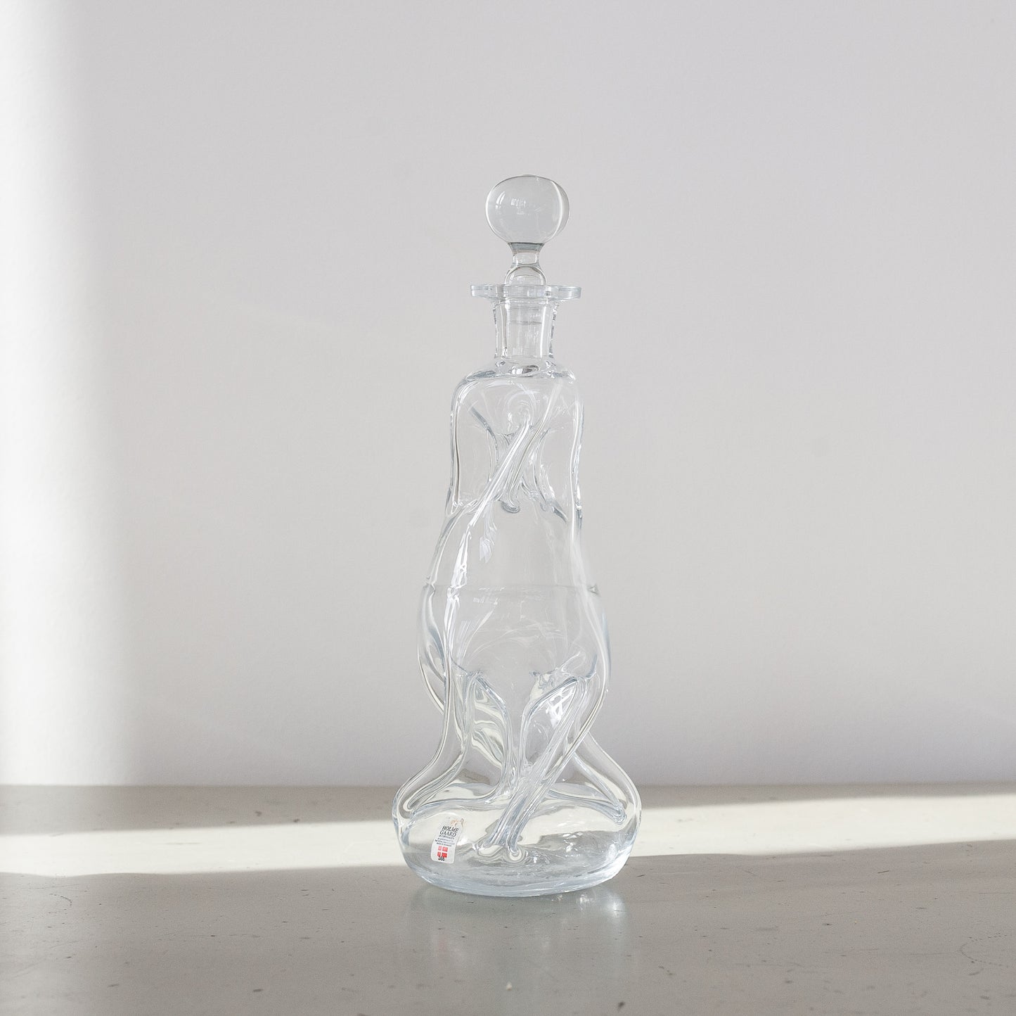Rare ‘Gourgelette’ Kluk Kluk decanter, Jacob Bang, Holmegaard, Denmark. 1960’s.