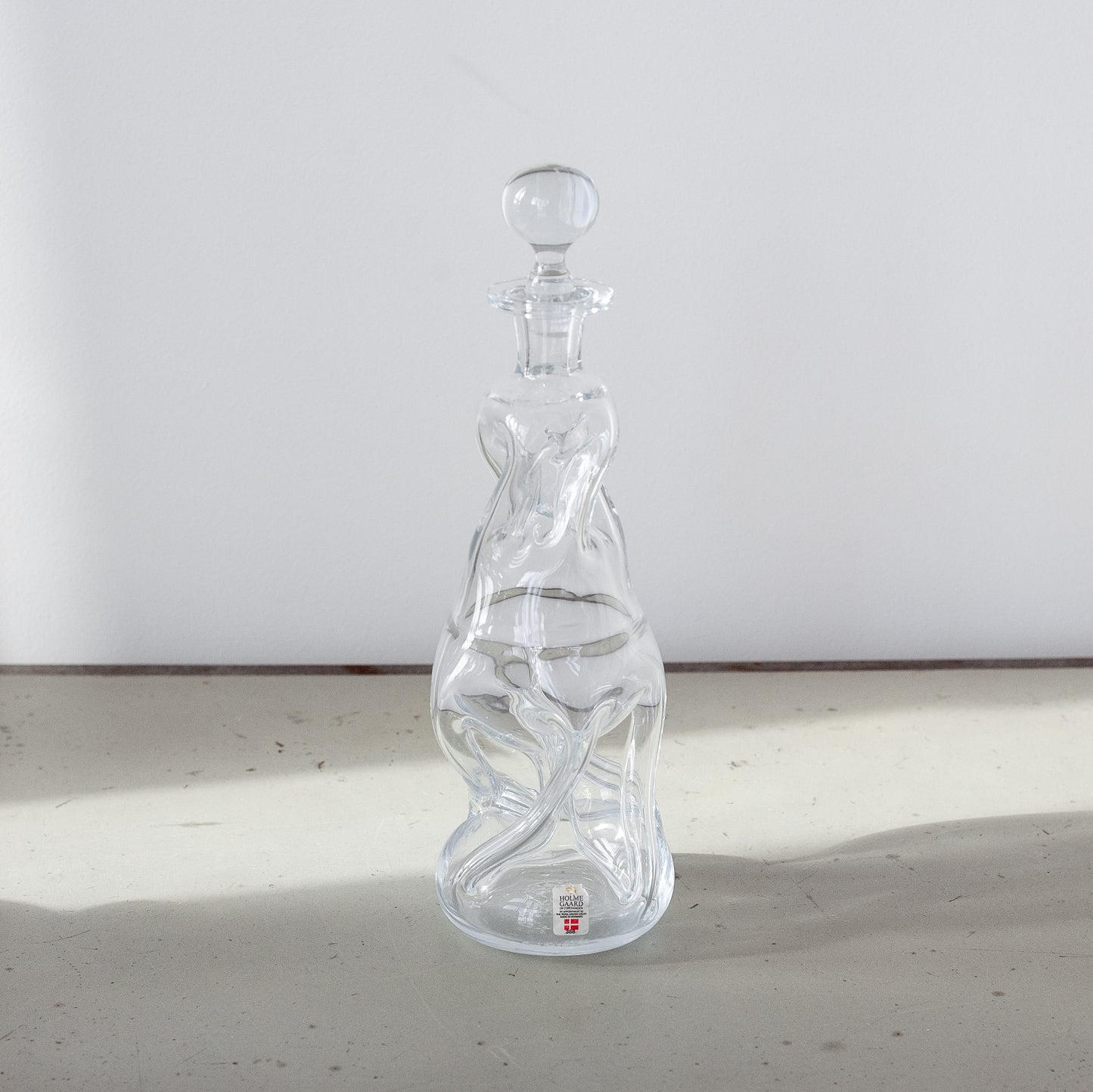 Rare ‘Gourgelette’ Kluk Kluk decanter, Jacob Bang, Holmegaard, Denmark. 1960’s.