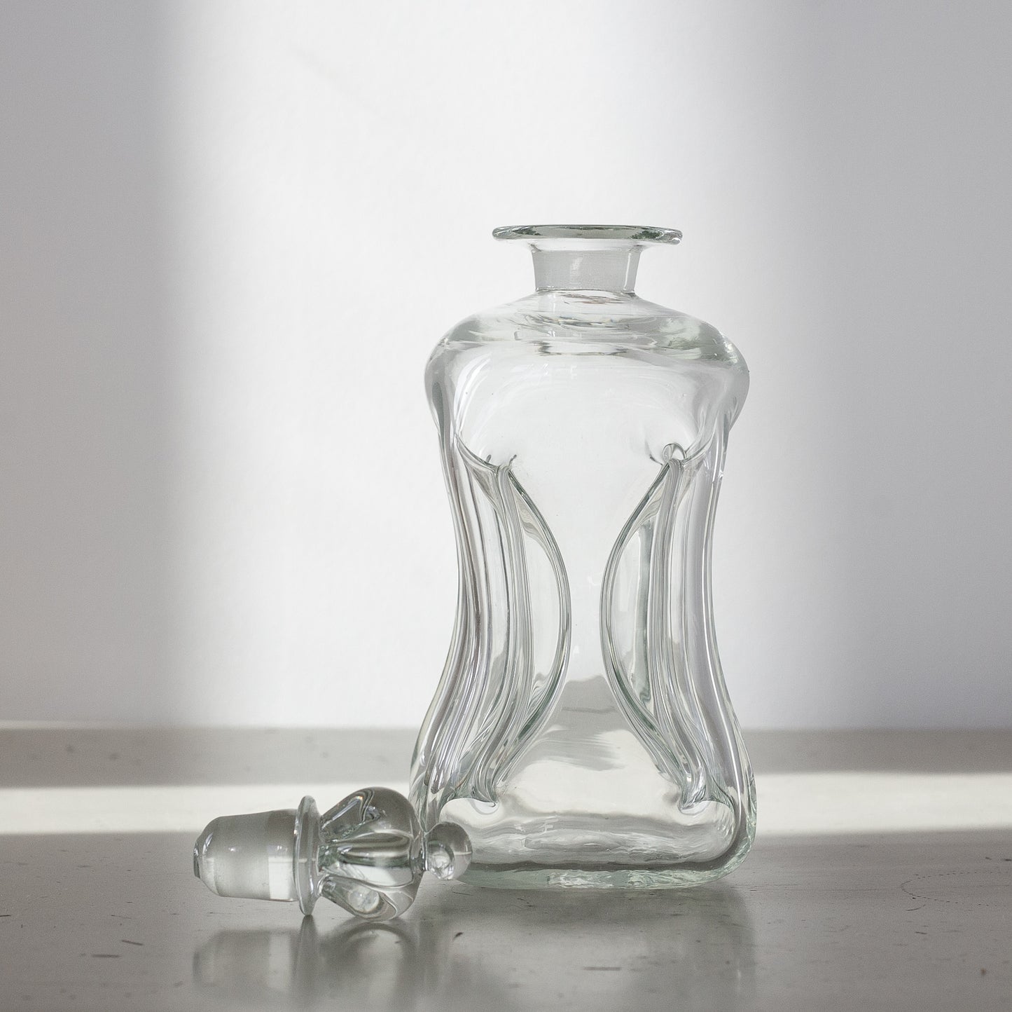Crown ‘Kluk Kluk’ decanter, Jacob Bang, Holmegaard, Denmark. 1950’s.