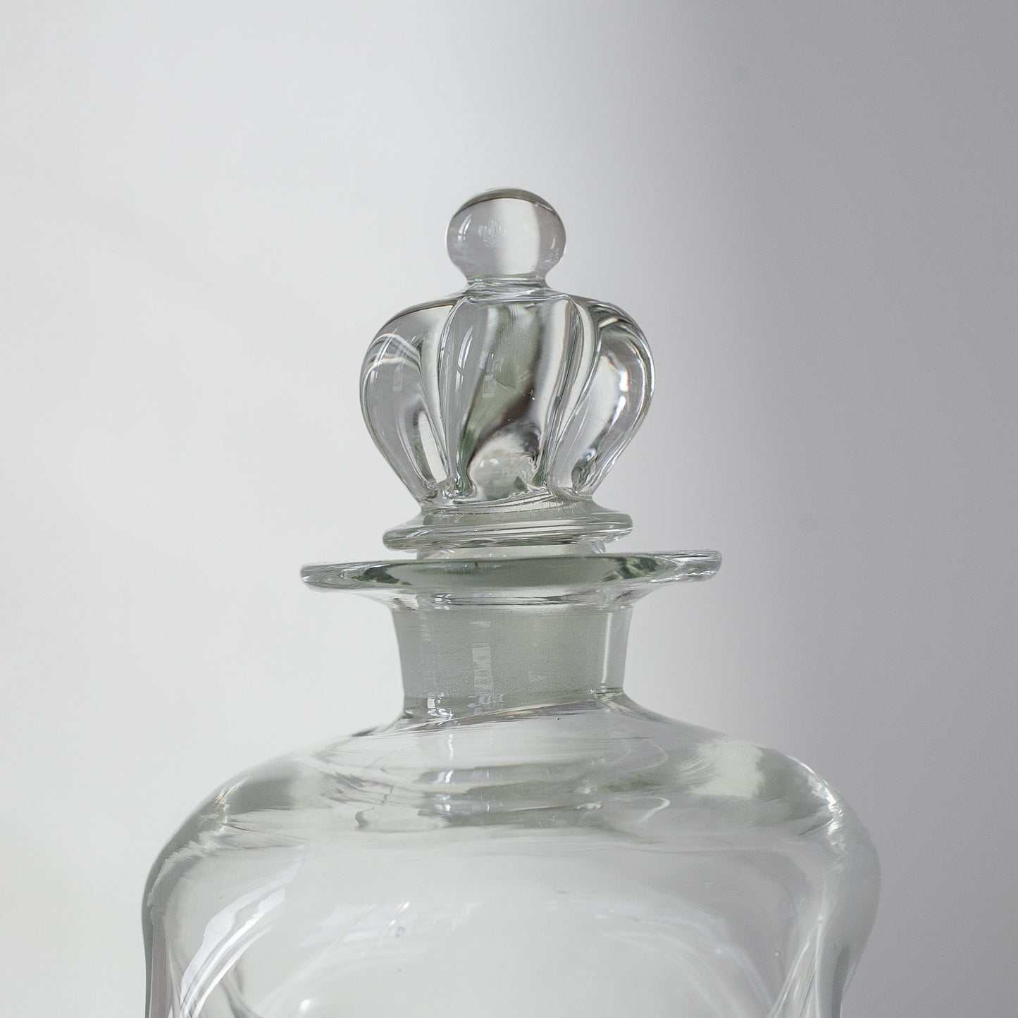 Crown ‘Kluk Kluk’ decanter, Jacob Bang, Holmegaard, Denmark. 1950’s.