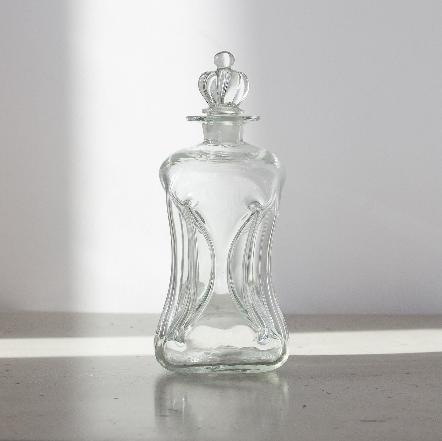 Crown ‘Kluk Kluk’ decanter, Jacob Bang, Holmegaard, Denmark. 1950’s.