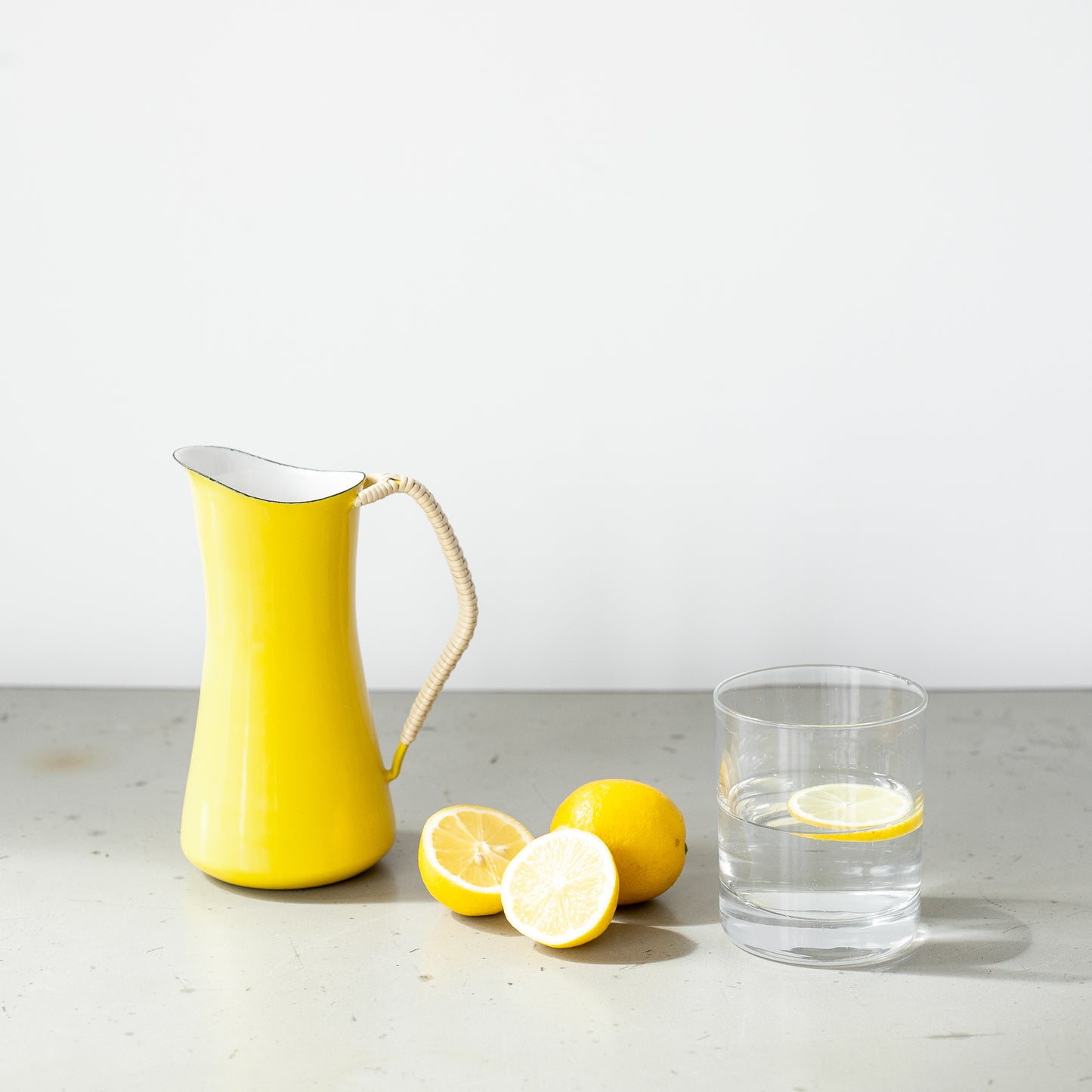 Yellow Købenstyle pitcher, Jens Quistgaard, Dansk Designs, Denmark. 1960’s.