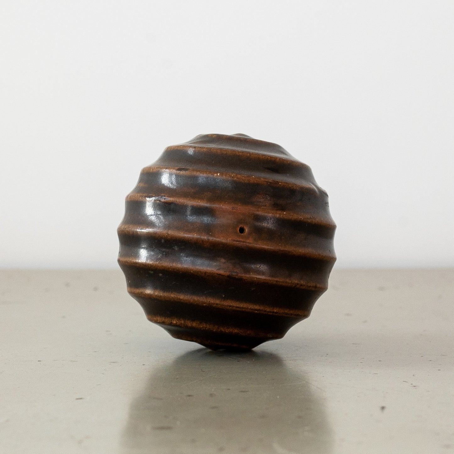 Spherical ridged sculpture. Mid-20th century.