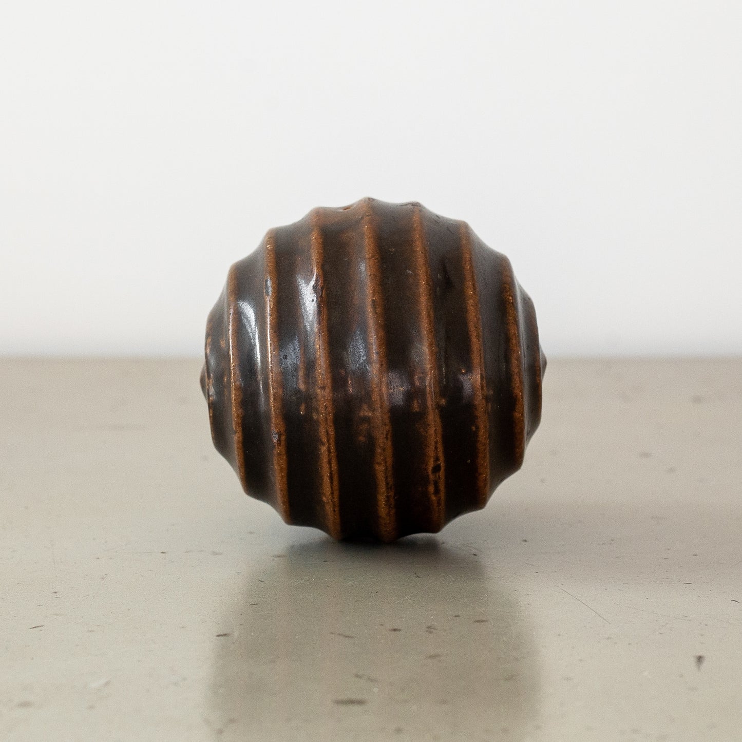 Spherical ridged sculpture. Mid-20th century.