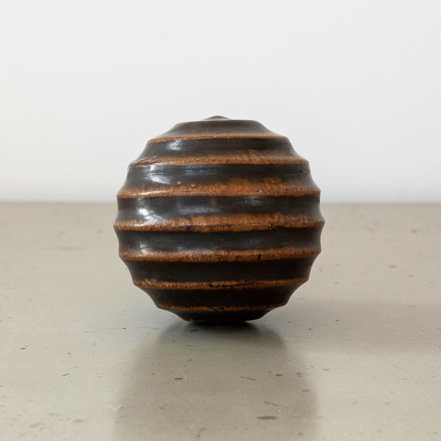 Spherical ridged sculpture. Mid-20th century.