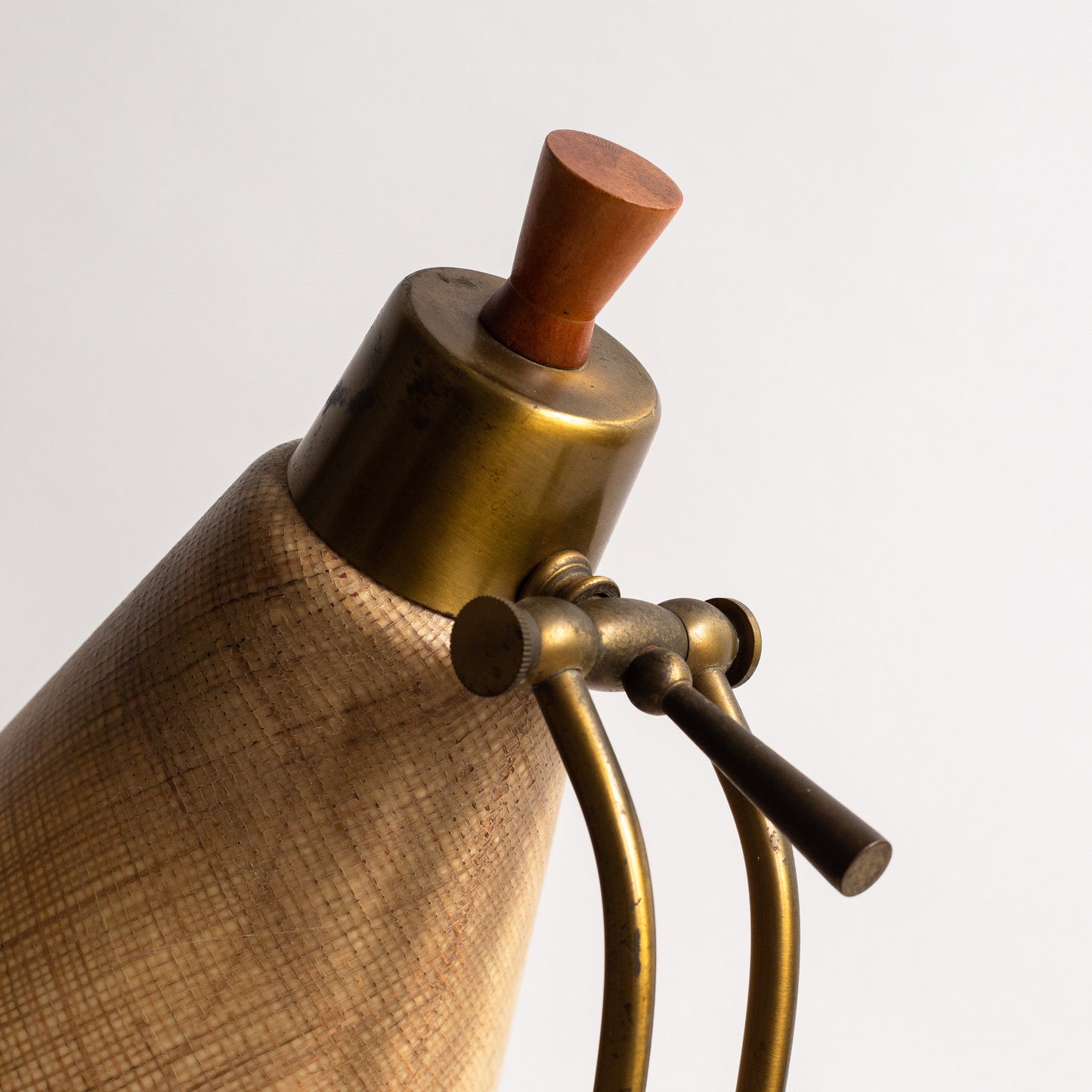 Articulating Desk Lamp with fibreglass shade, France. 1950s.