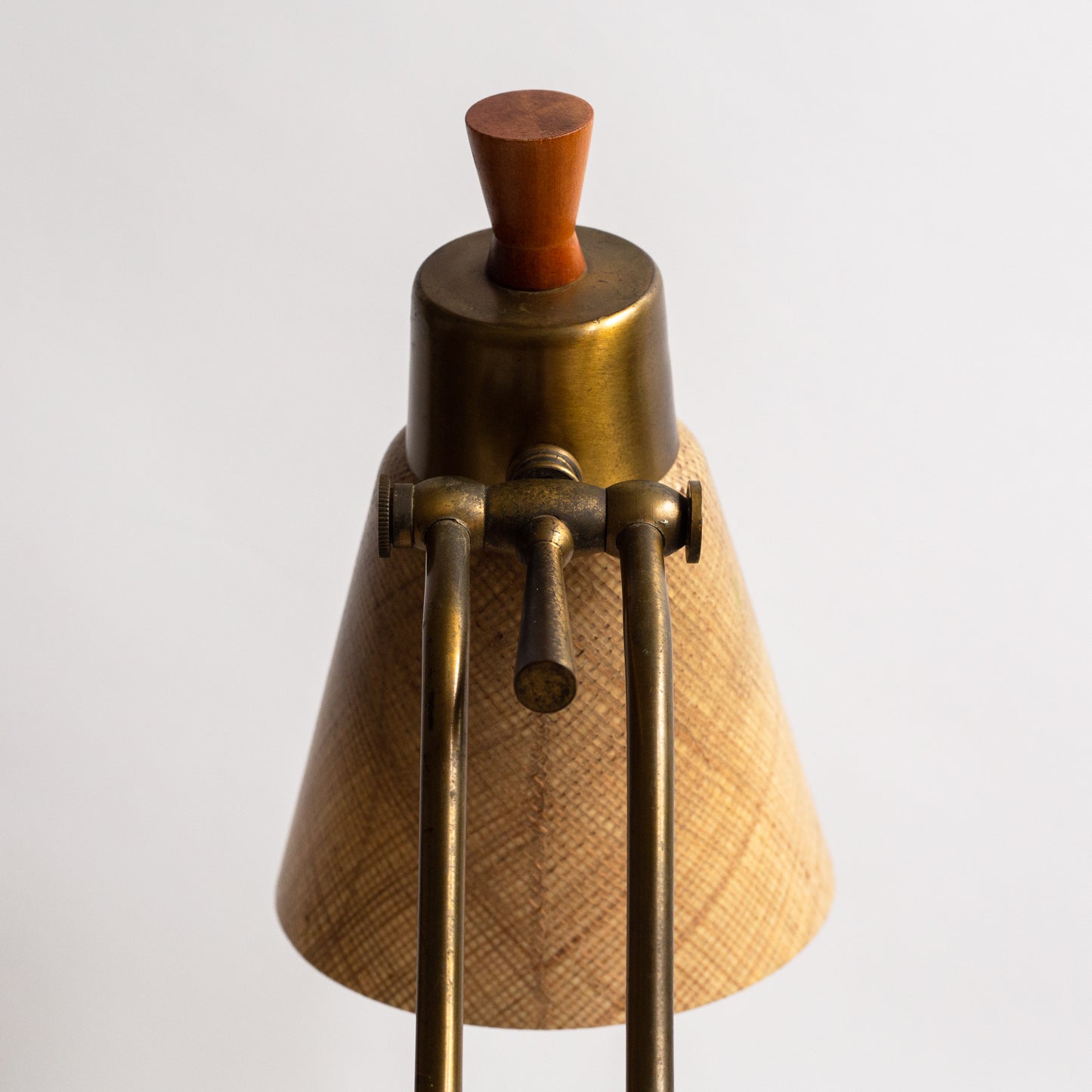 Articulating Desk Lamp with fibreglass shade, France. 1950s.
