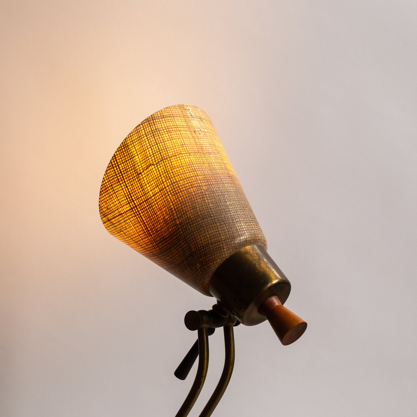 Articulating Desk Lamp with fibreglass shade, France. 1950s.