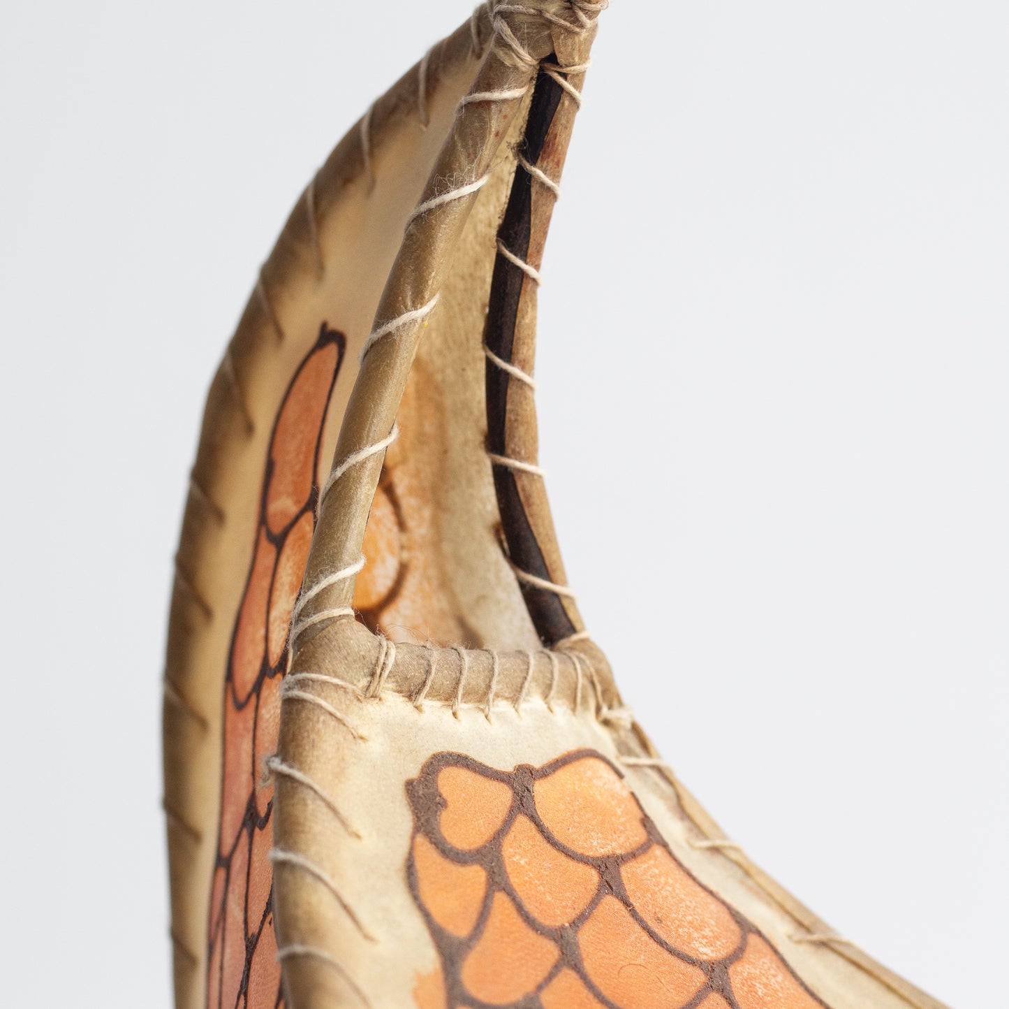 Pair of rawhide henna table lamps, Morocco. 1970’s.