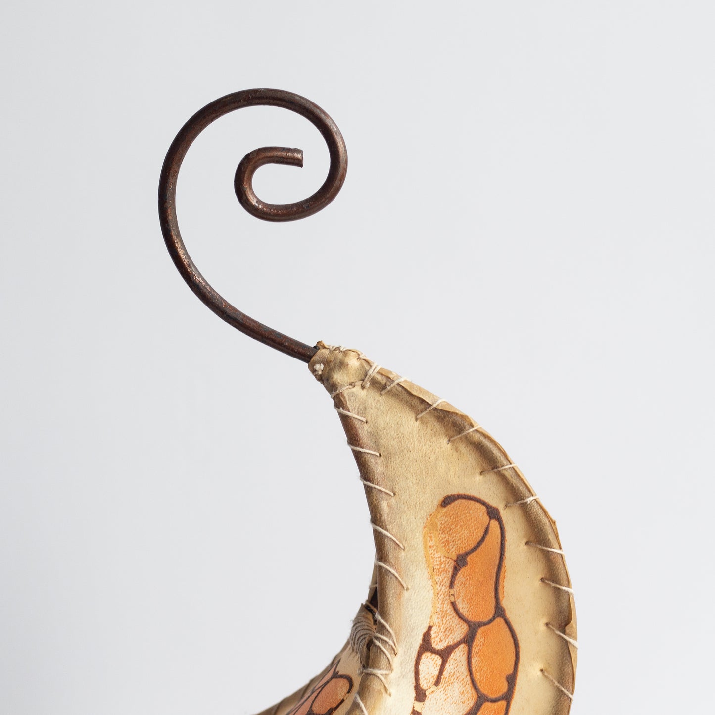 Pair of rawhide henna table lamps, Morocco. 1970’s.