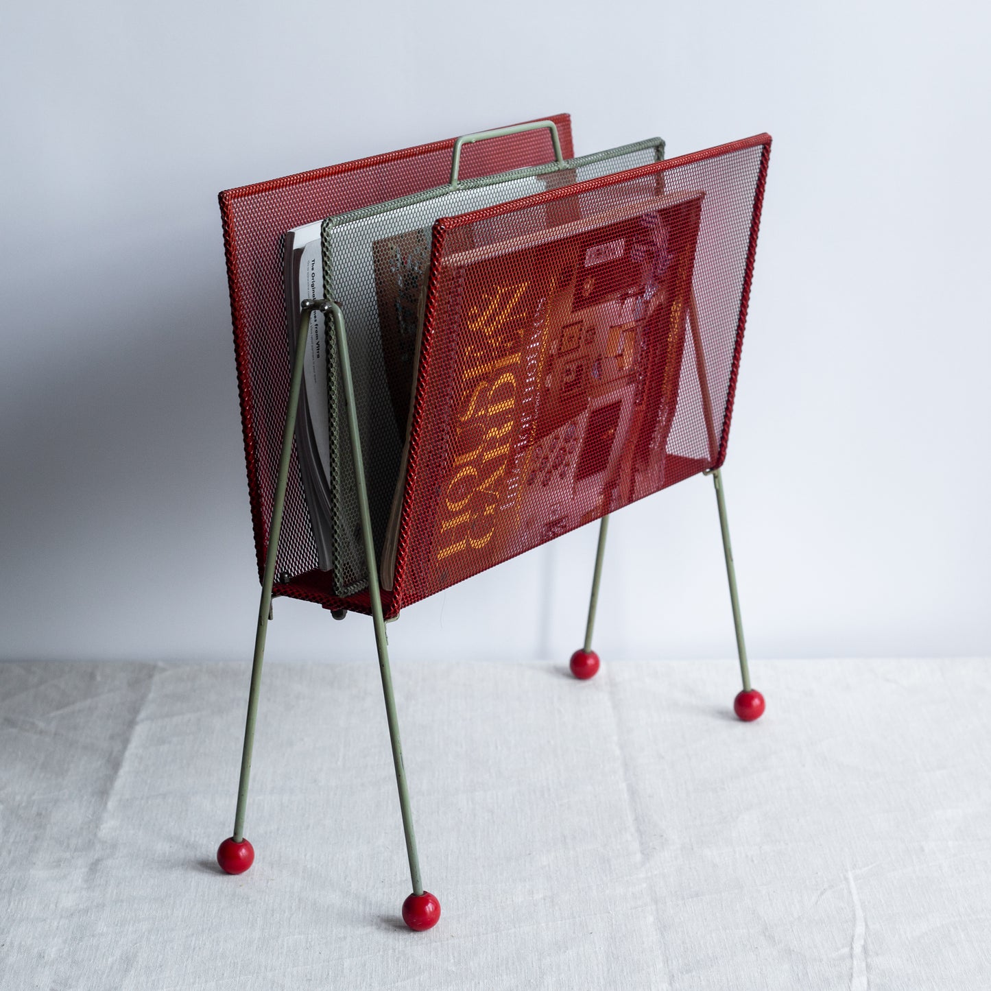 Magazine rack, Mathieu Matégot, Artimeta, France/Netherlands. 1950’s.