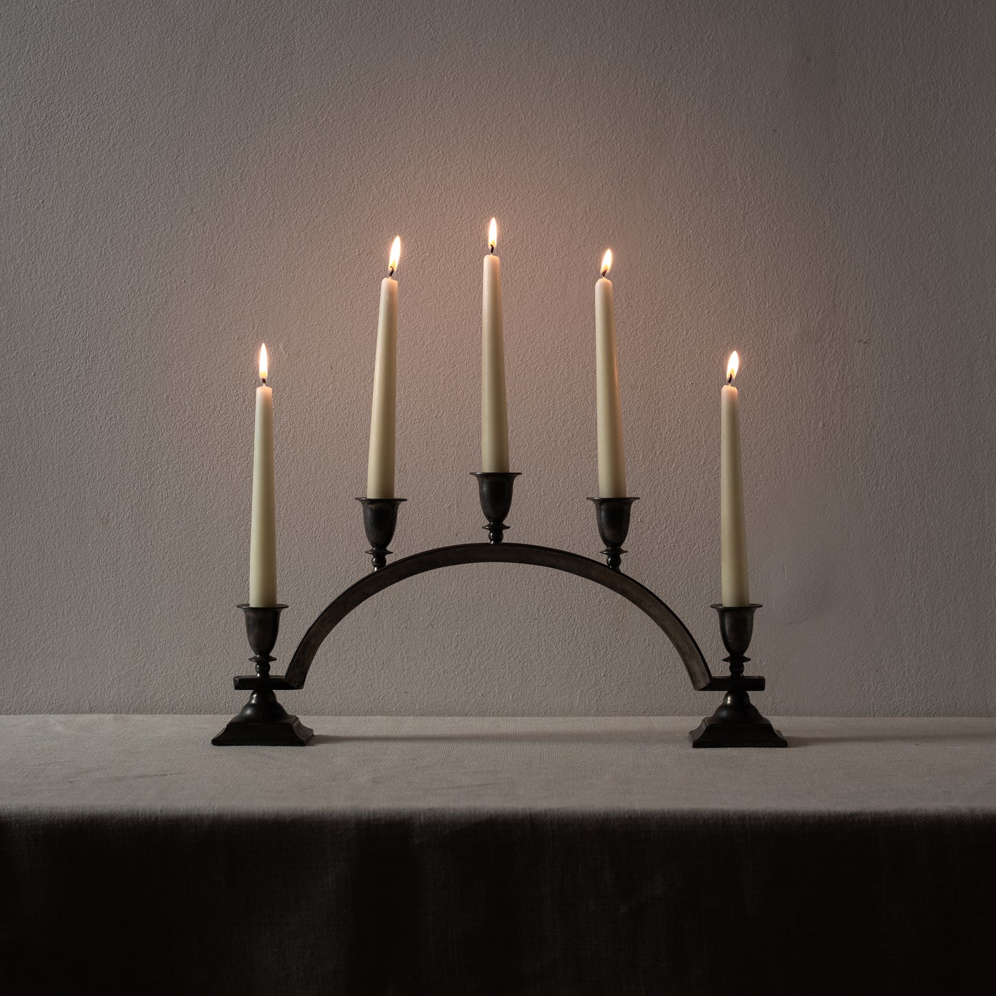 Impressive Pewter Candelabra, Just Andersen, Just Andersen Pewter, Denmark. 1930’s.