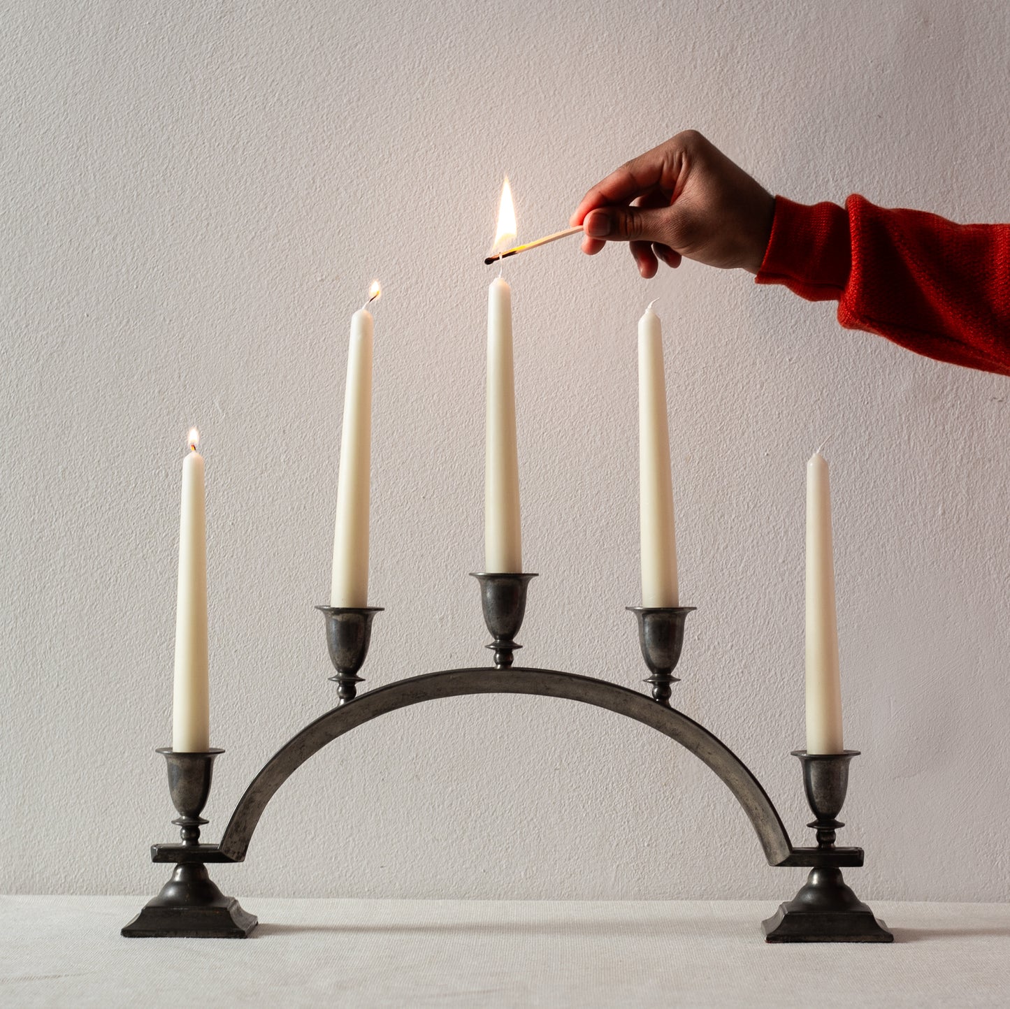 Impressive Pewter Candelabra, Just Andersen, Just Andersen Pewter, Denmark. 1930’s.