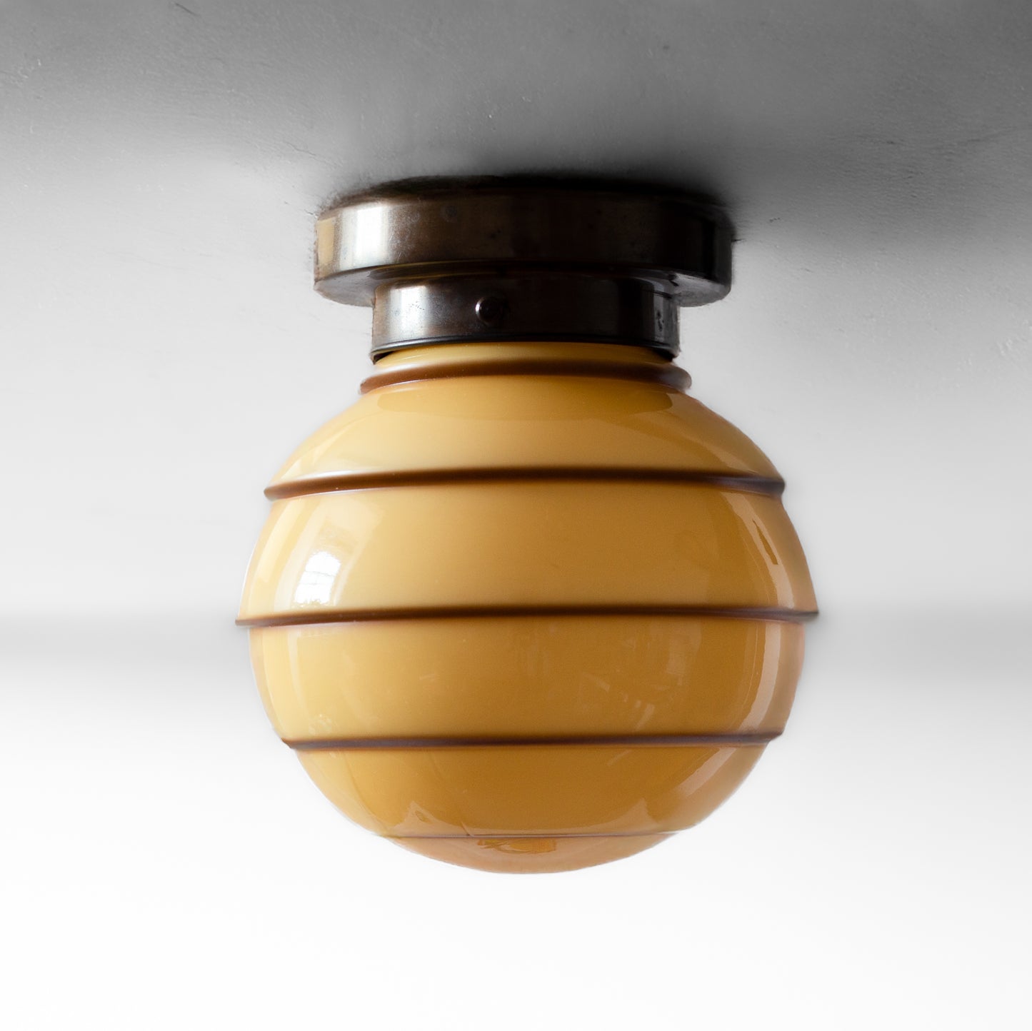 Funkis Flush-mounted Glass Ceiling Globe, Sweden. 1930s.