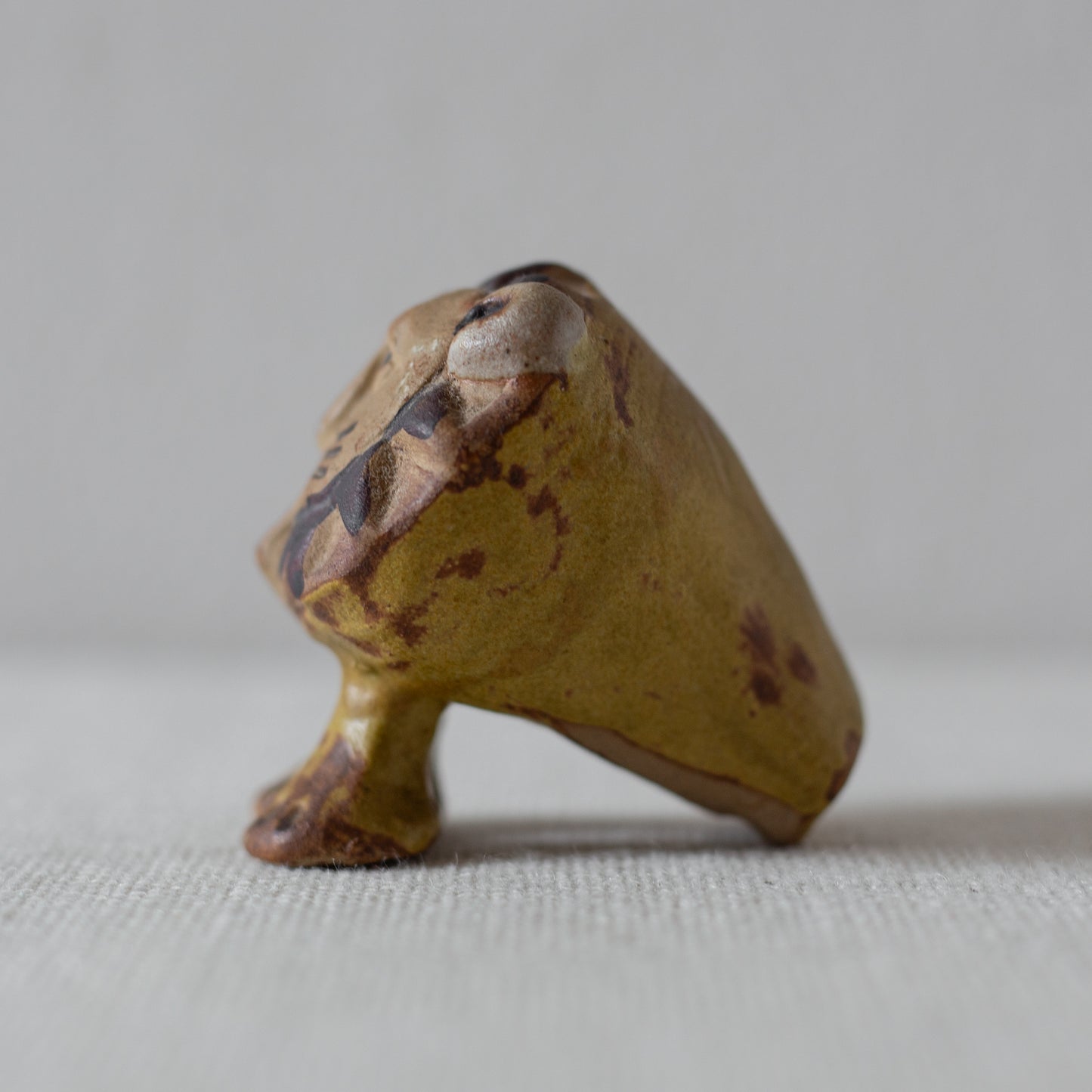Miniature Lion Sculpture, Tremar Pottery, England. 1970’s.