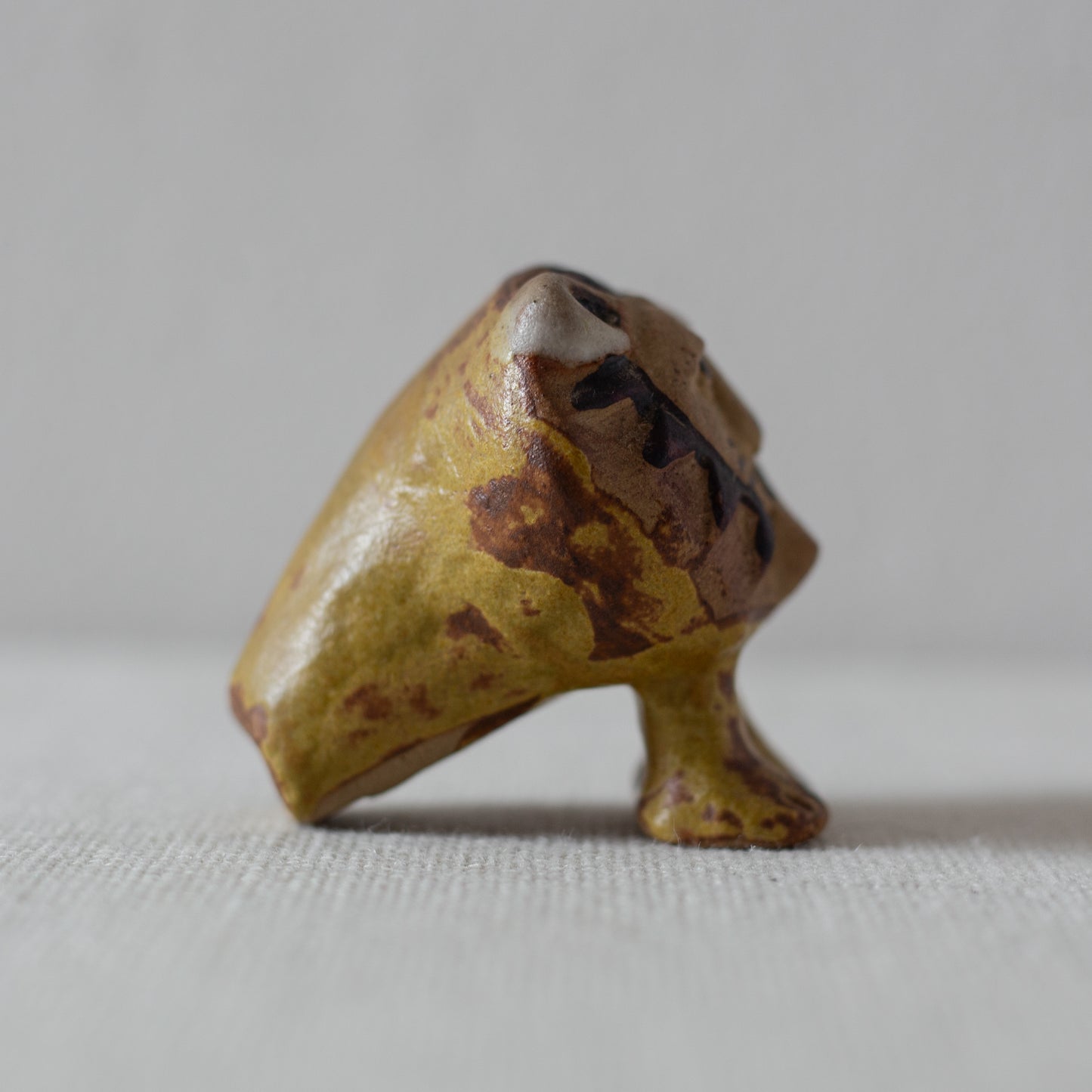 Miniature Lion Sculpture, Tremar Pottery, England. 1970’s.