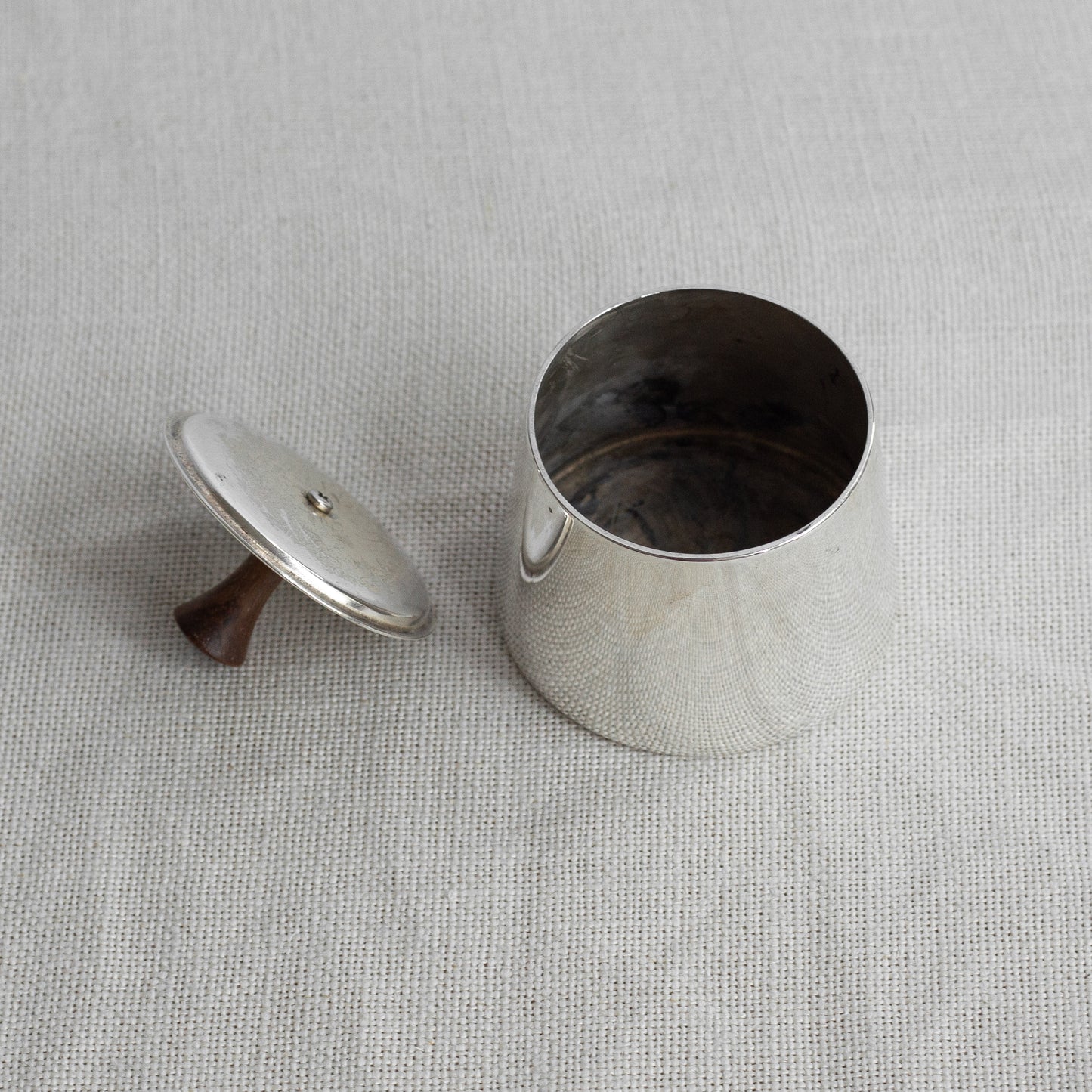 Modernist silver-plate and rosewood coffee set, Italy, 1950s.