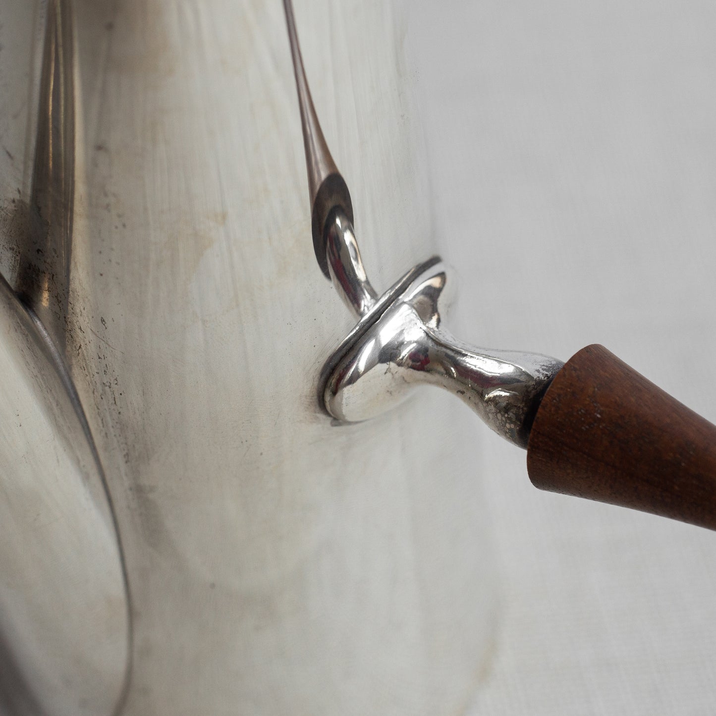 Modernist silver-plate and rosewood coffee set, Italy, 1950s.