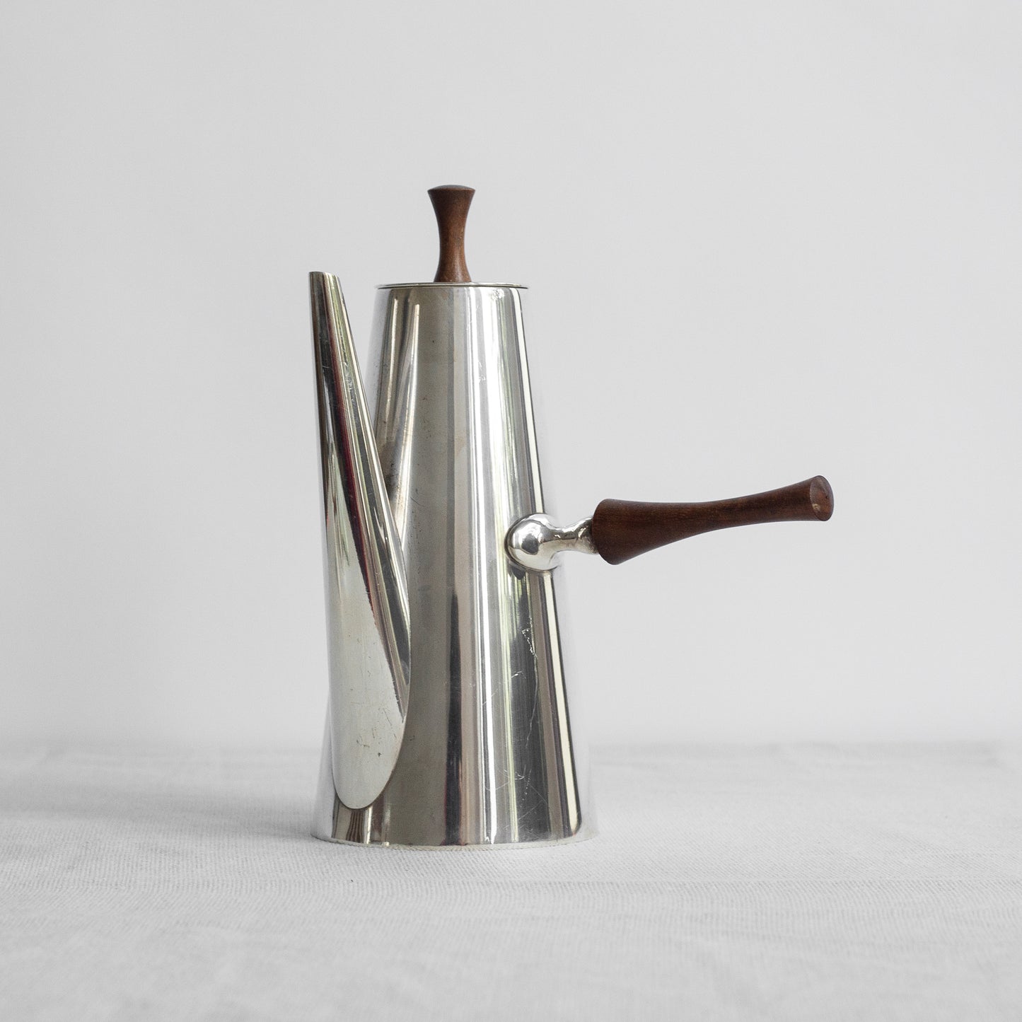 Modernist silver-plate and rosewood coffee set, Italy, 1950s.