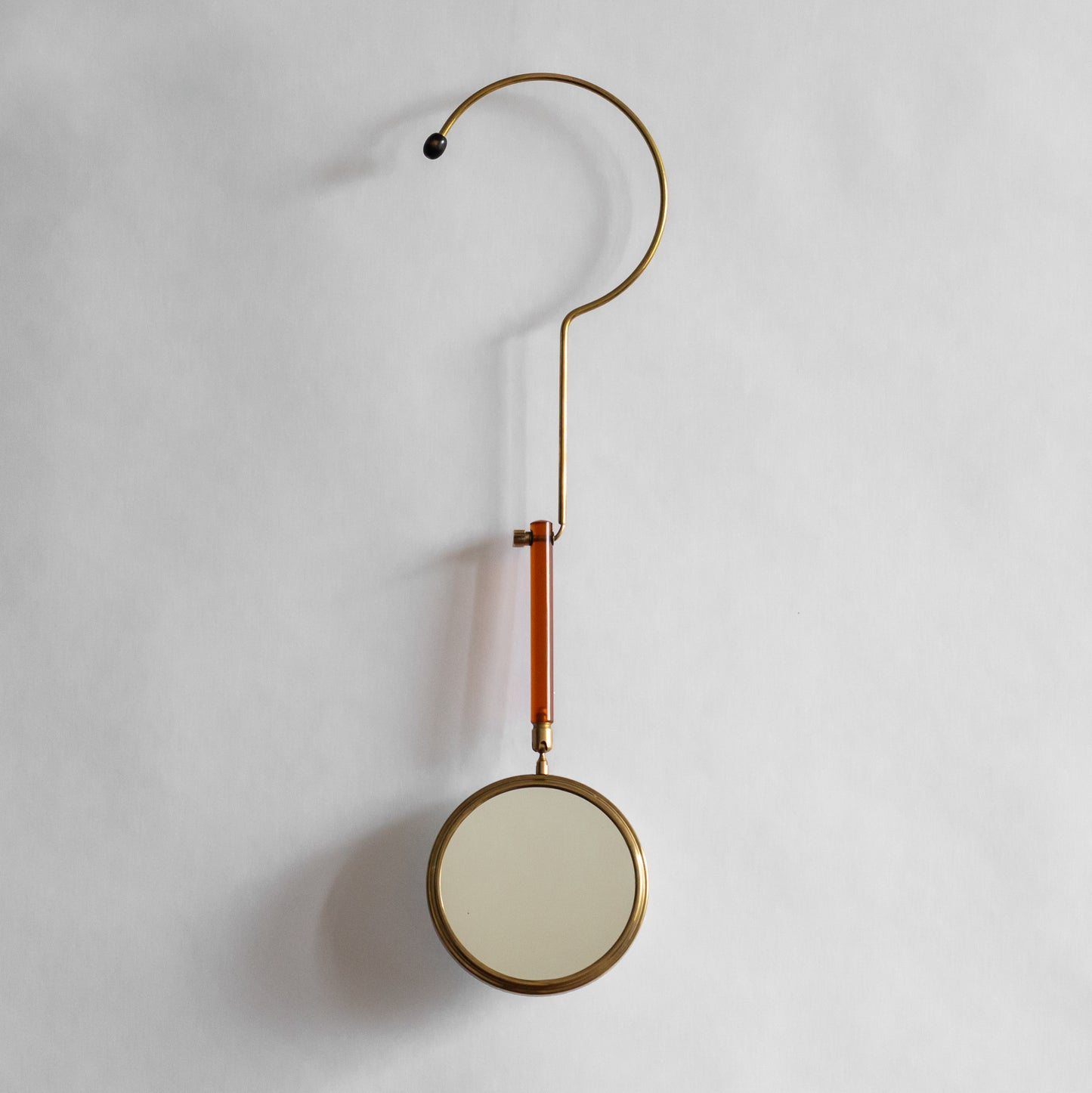Adjustable Lucite and Brass table/hand mirror, France. 1950’s.