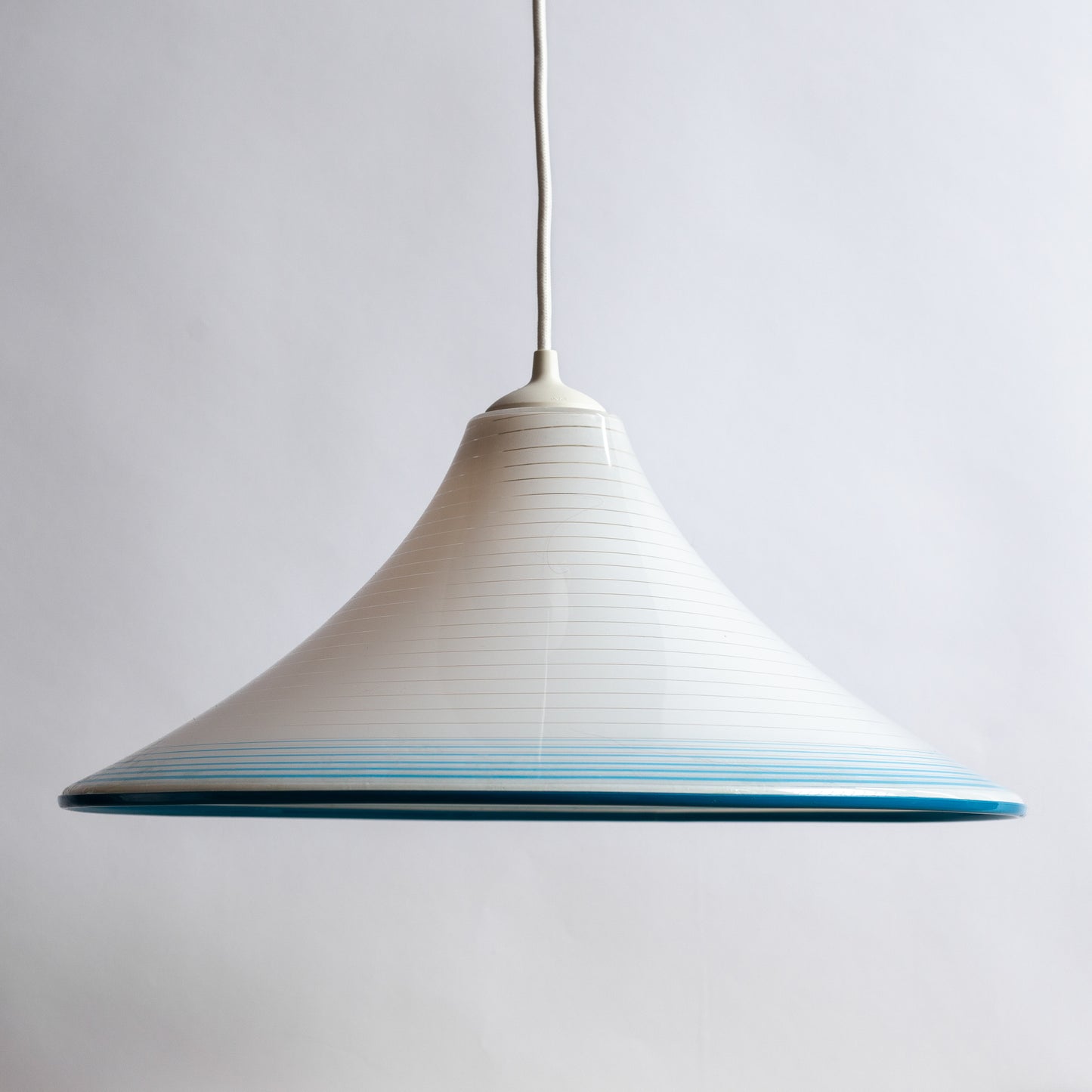 Blue Striped Pendant Lamp, Habitat, England. 1970's.