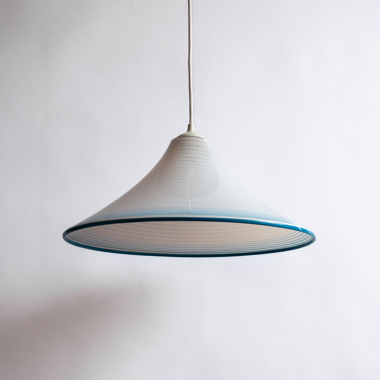Blue Striped Pendant Lamp, Habitat, England. 1970's.