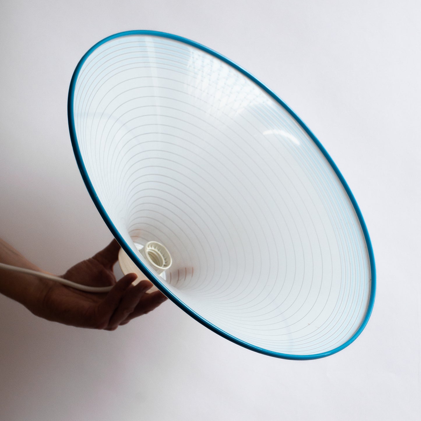 Blue Striped Pendant Lamp, Habitat, England. 1970's.