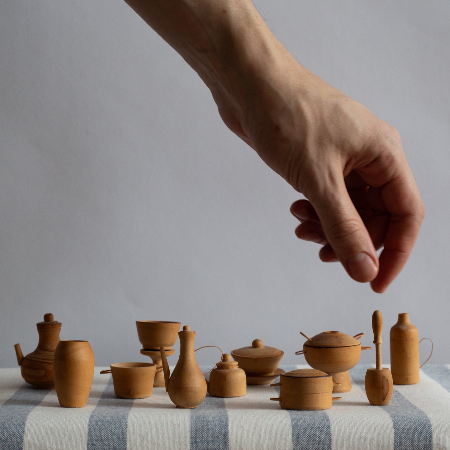 Collection of miniature sculptural wooden utensils, People’s Republic of China. 1960’s.