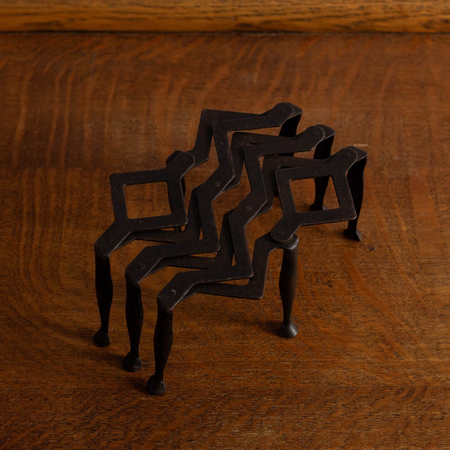 Rare ‘Yote’ Collapsable Iron Trivet, W. J. Riley, England. Late 1920’s