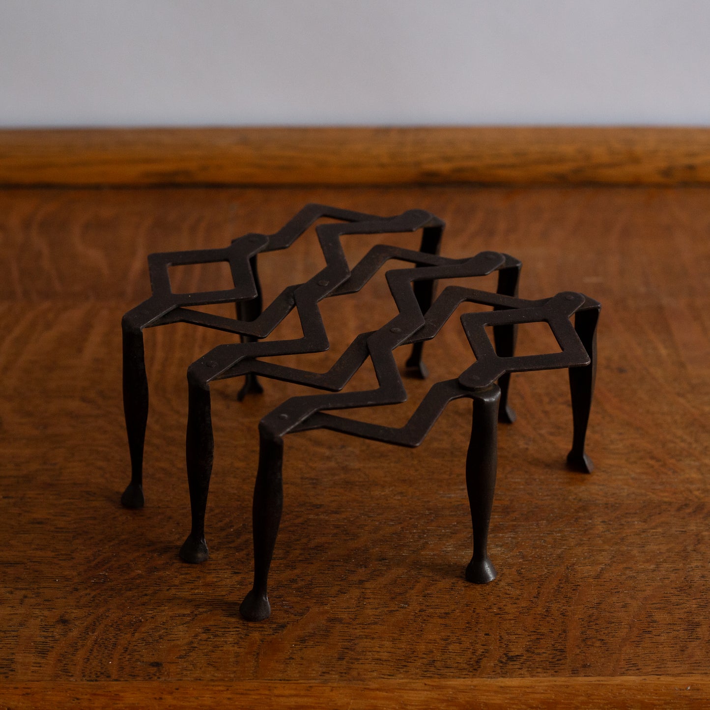 Rare ‘Yote’ Collapsable Iron Trivet, W. J. Riley, England. Late 1920’s
