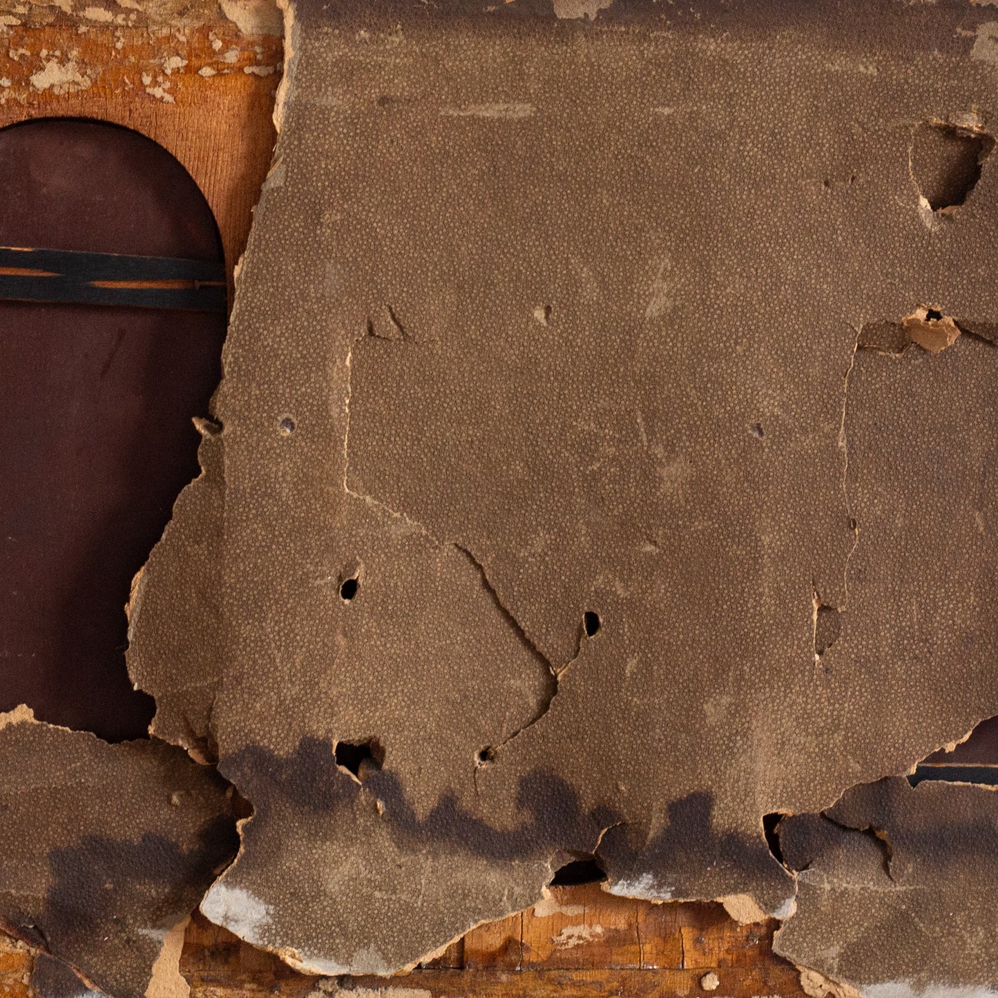 Greek Revival Triptych Mirror with Hooks. Mid-20th century.